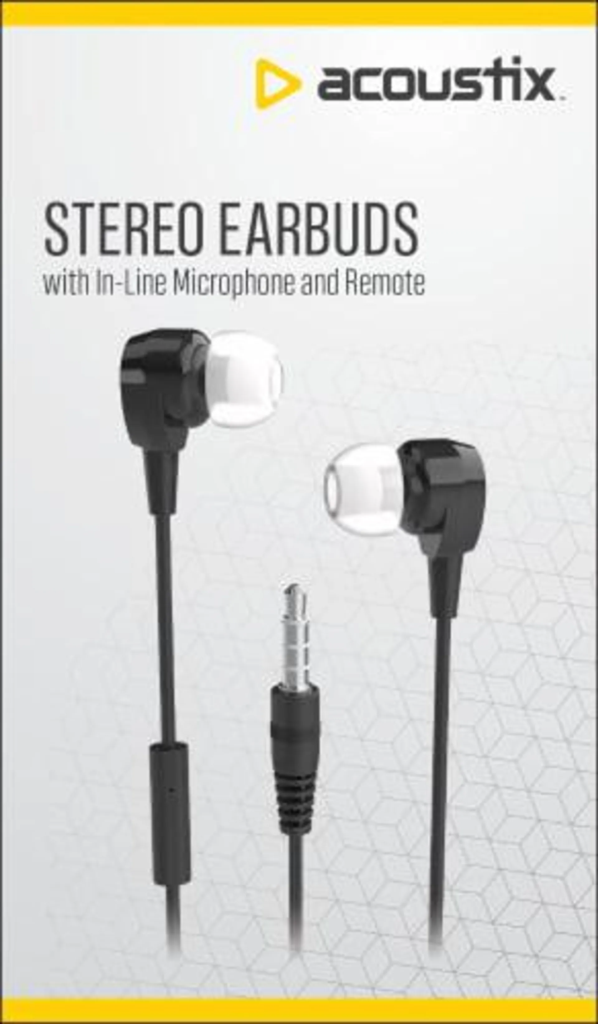 Acoustix Stereo Earbud Headphones with Microphone - Black