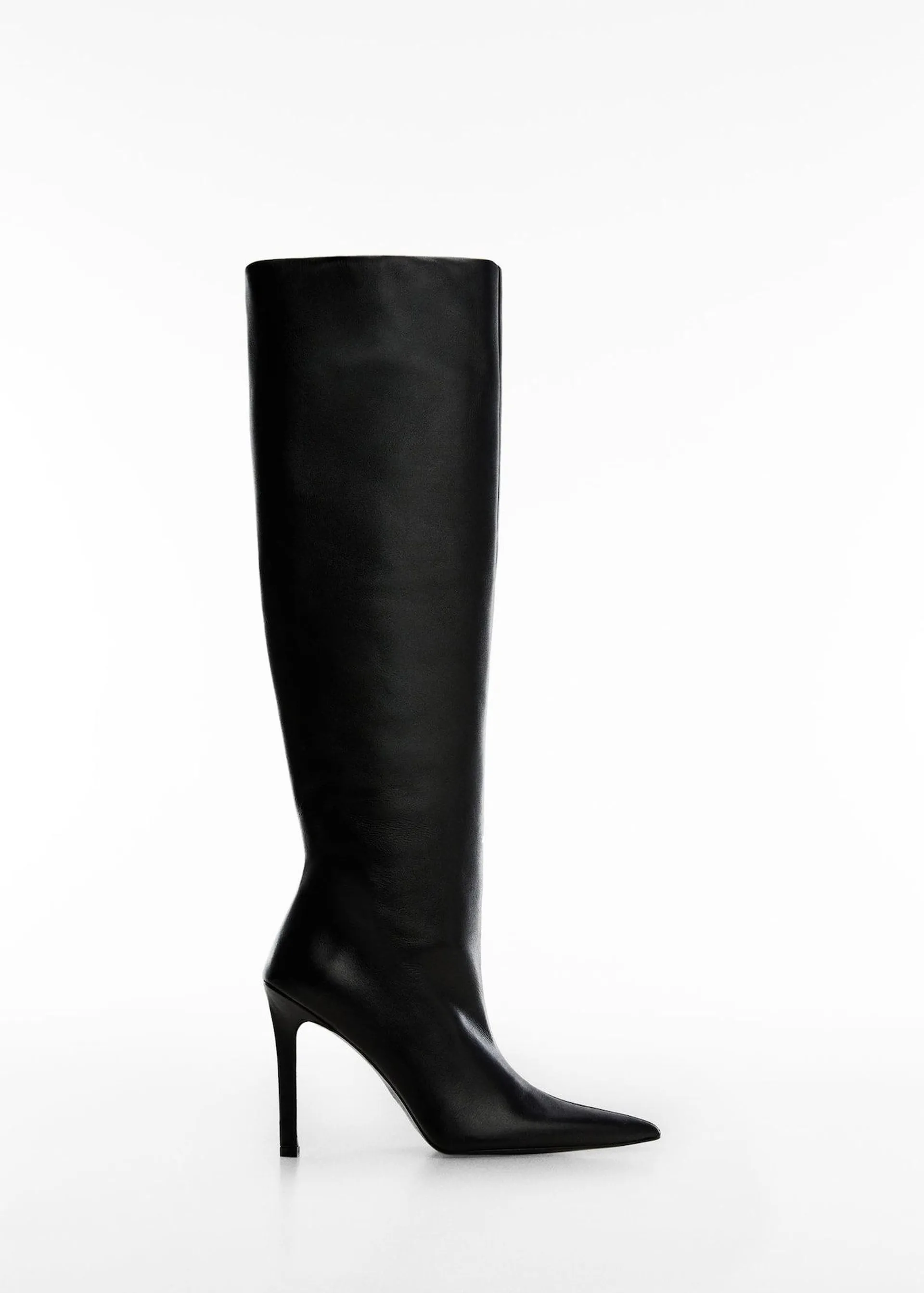 High heel leather boot