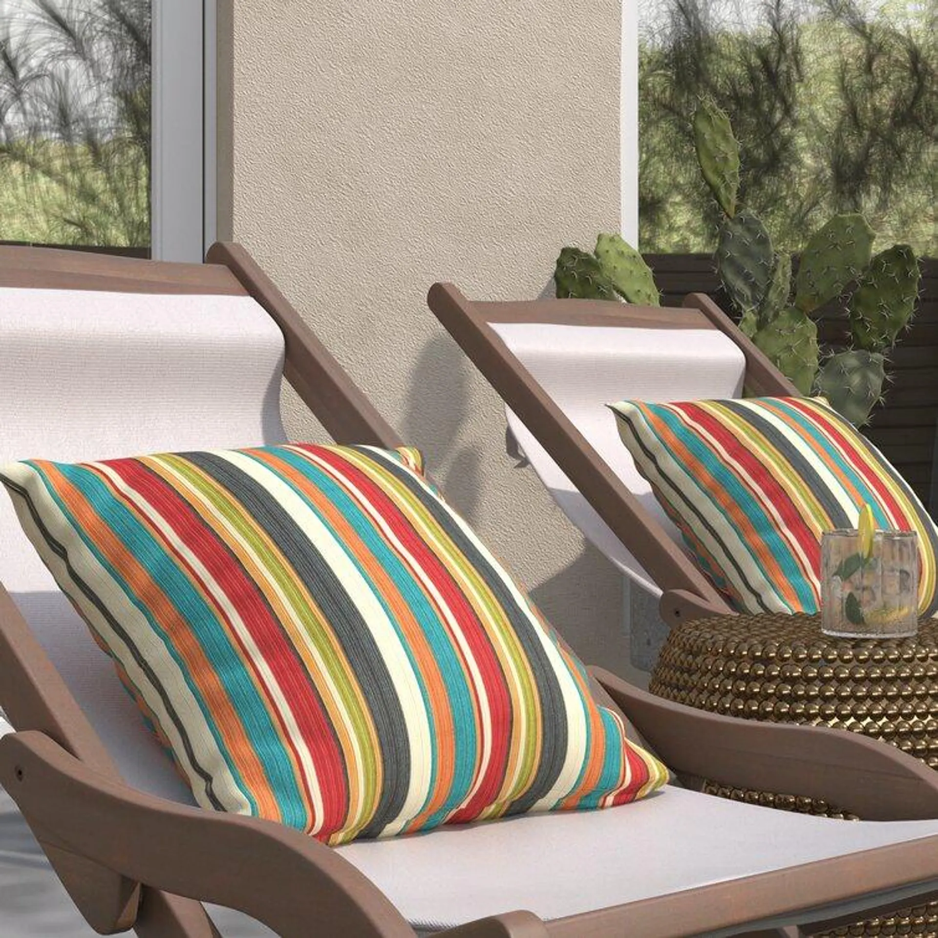 Shipton Indoor/Outdoor Reversible Throw Pillow