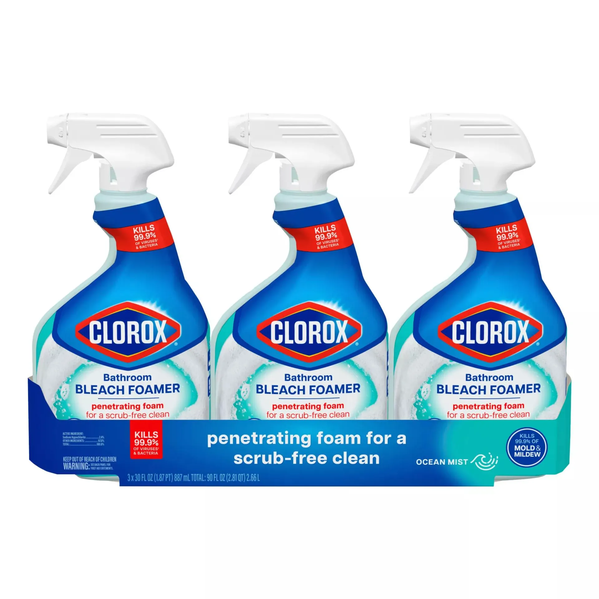 Clorox Bathroom Bleach Foamer - Ocean Mist, 3 pk./30 fl. oz.