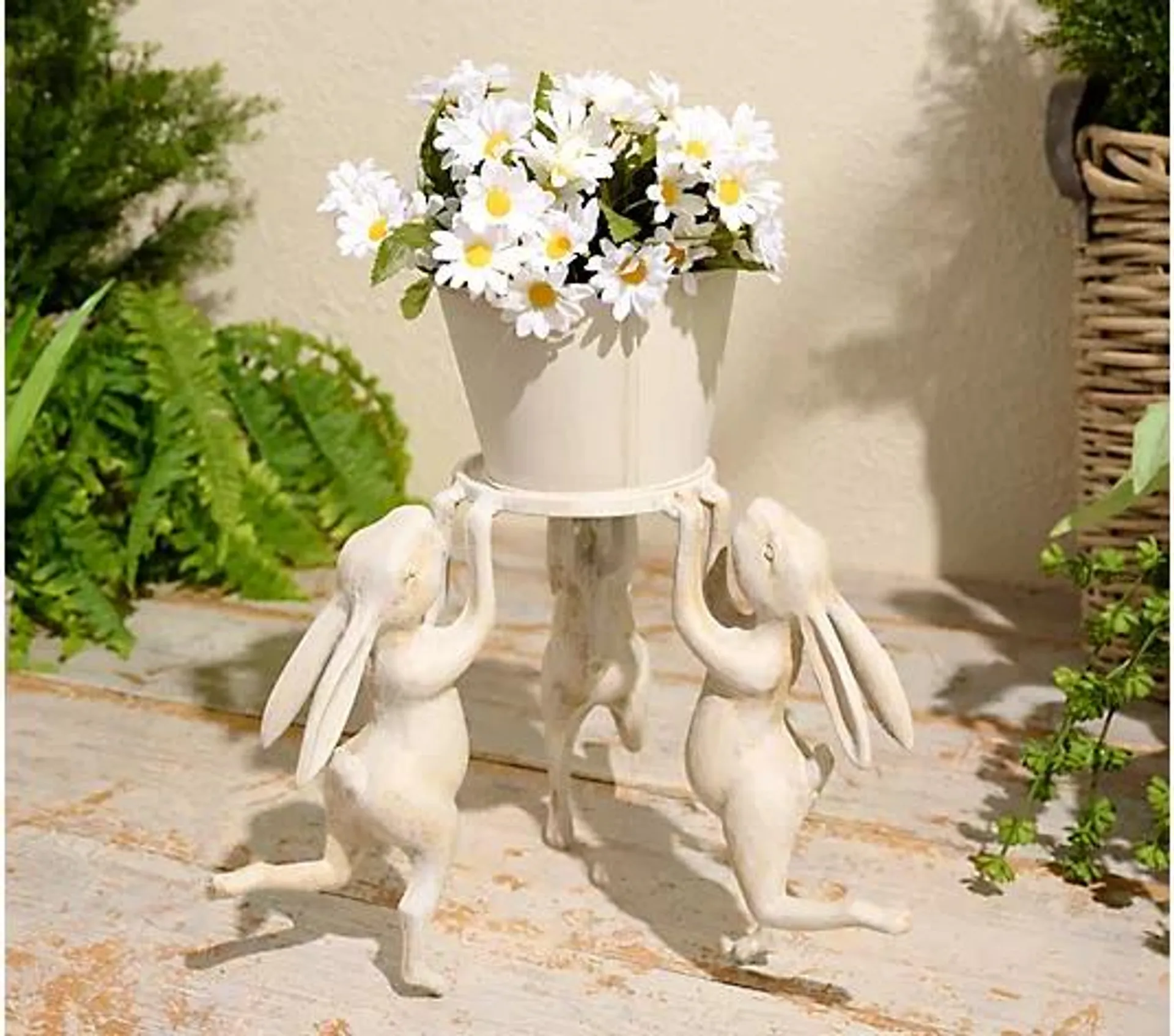 Barbara King Dancing Bunny Garden Sculpture Planter