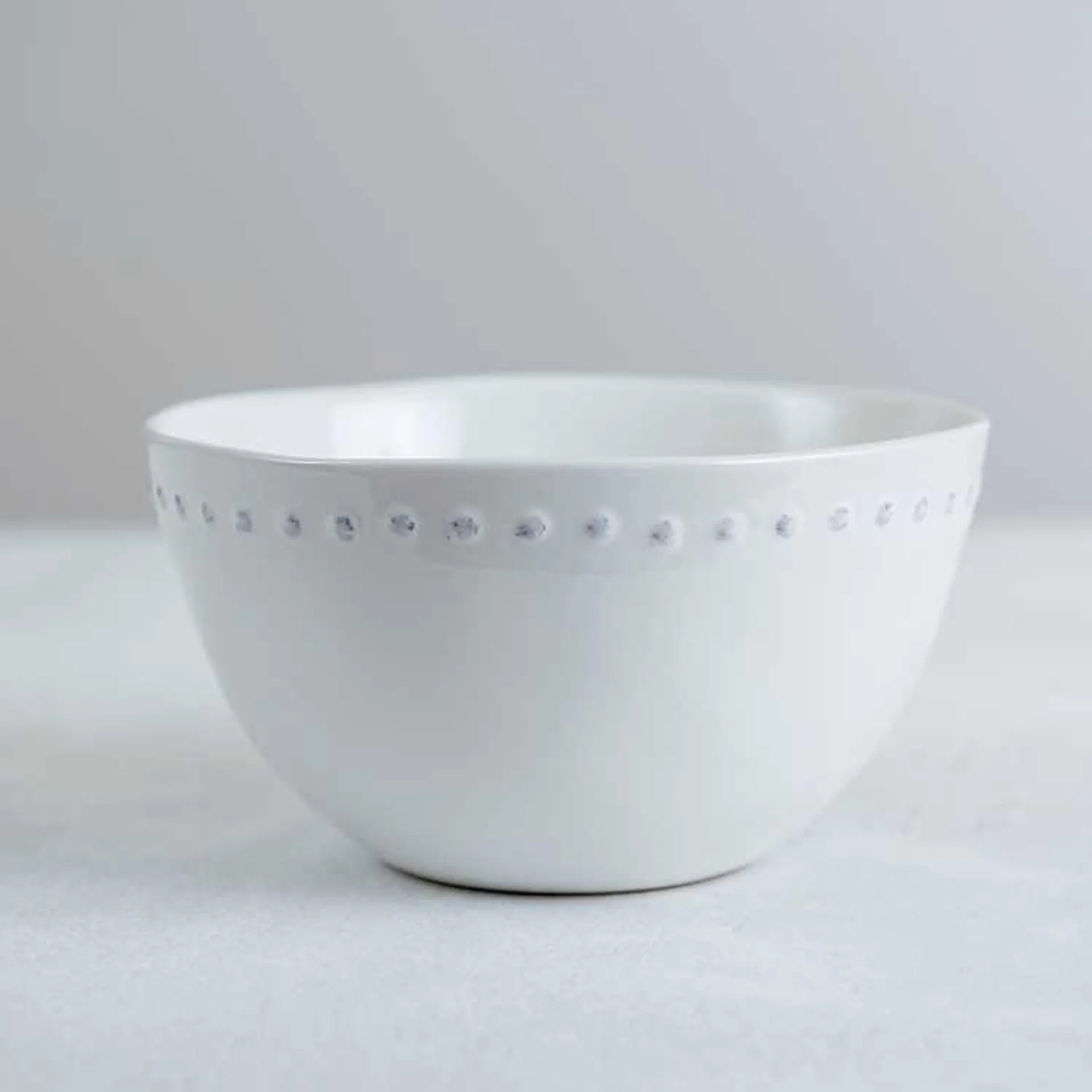 Organic White Dotted Bowls, Set of 4