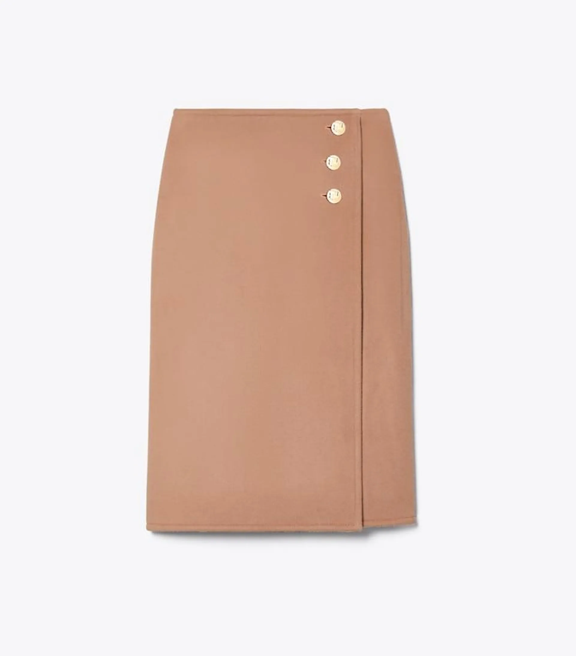 T MONOGRAM MIDI WRAP SKIRT