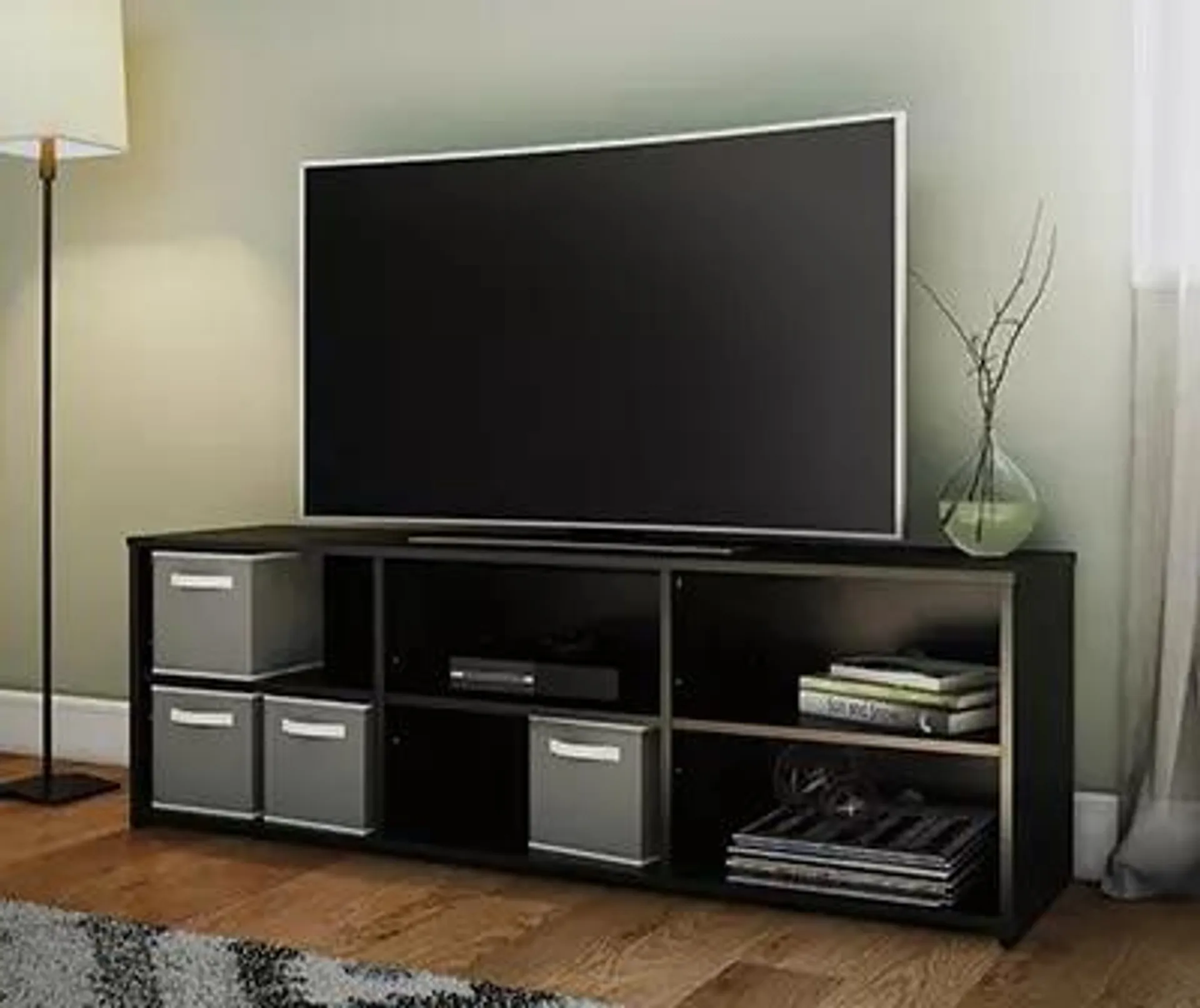 60" Capstan Black Oak TV Stand