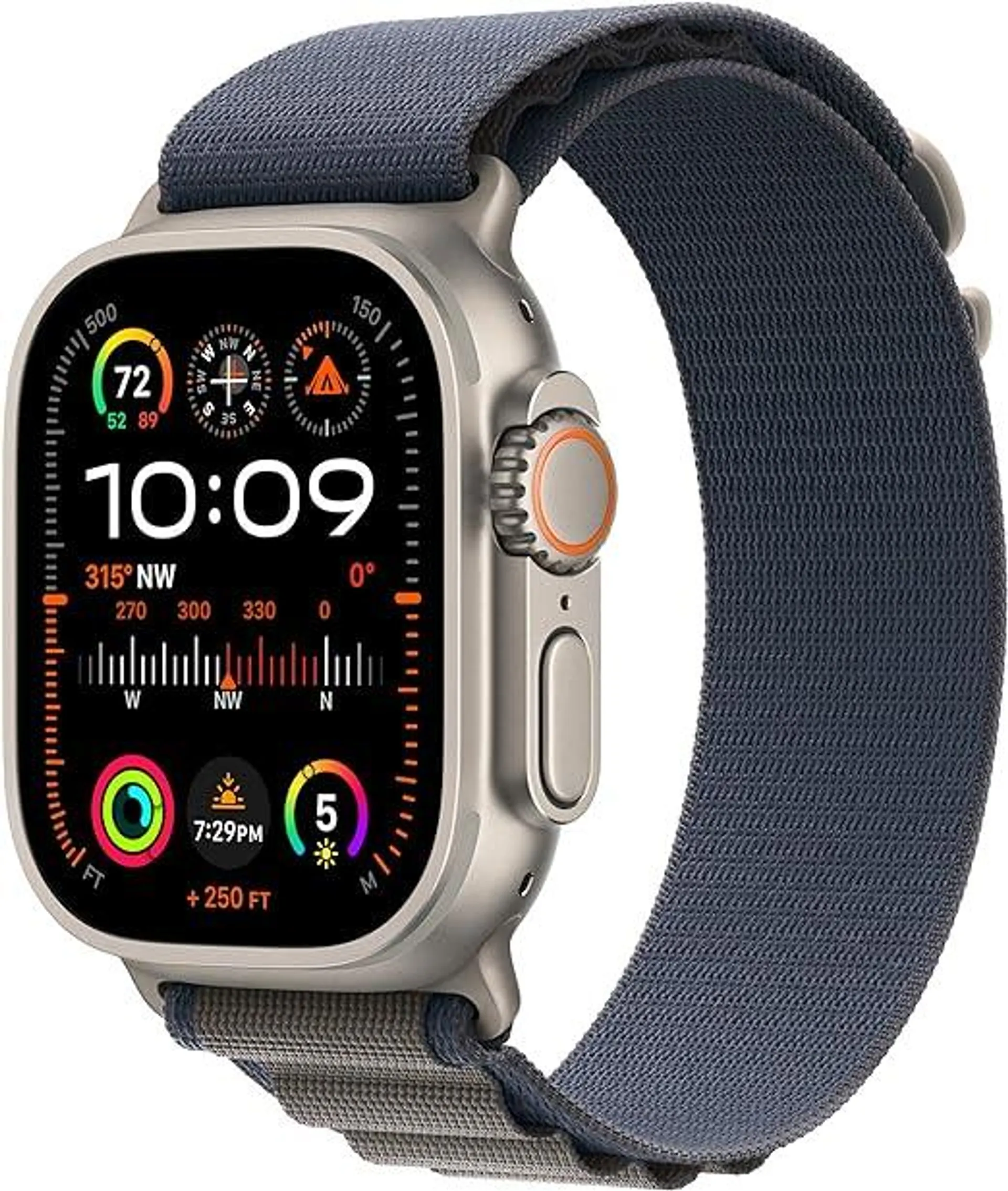 Apple Watch Ultra 2 [GPS + Cellular 49mm] Smartwatch with Rugged Titanium Case & Blue Alpine Loop Large. Fitness Tracker, Precision GPS, Action Button, Extra-Long Battery Life, Carbon Neutral