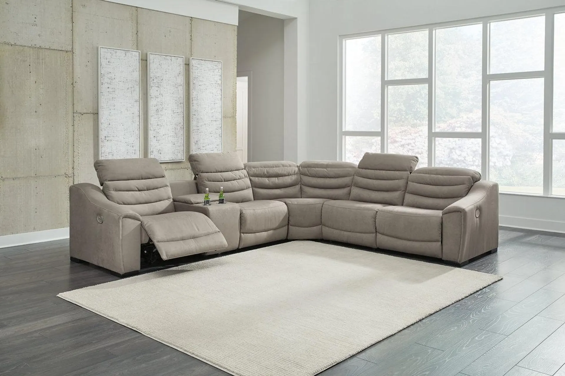 Next-Gen Gaucho 6-Piece Dual Power Reclining Sectional with Console