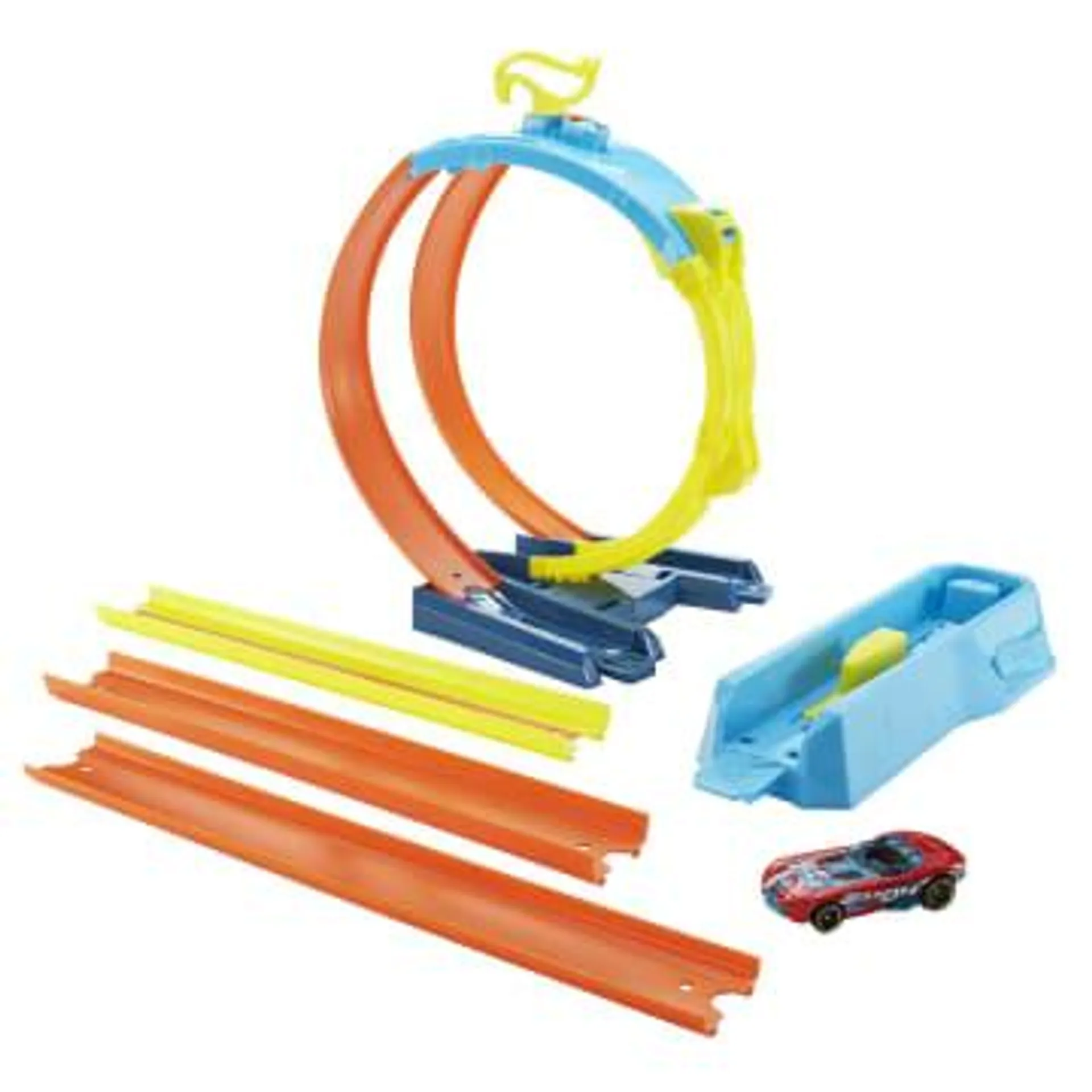 Hot Wheels Track Builder Unlimited Split Loop Pack, With 1 Car, Gift For Kids 6 To 12 Years Old