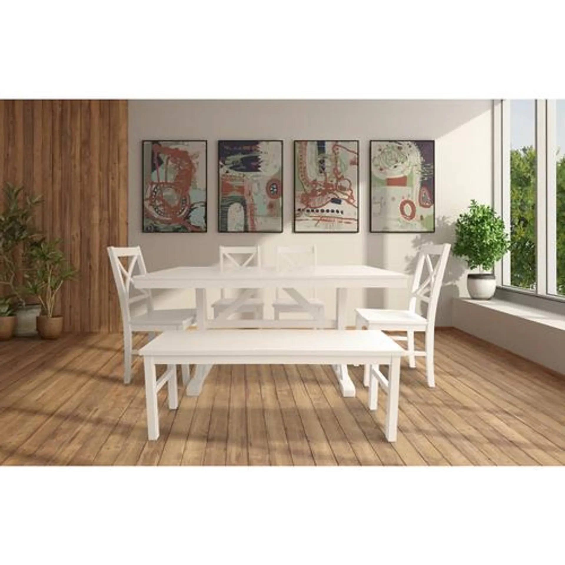 Athens 6-Piece Dining Set in White