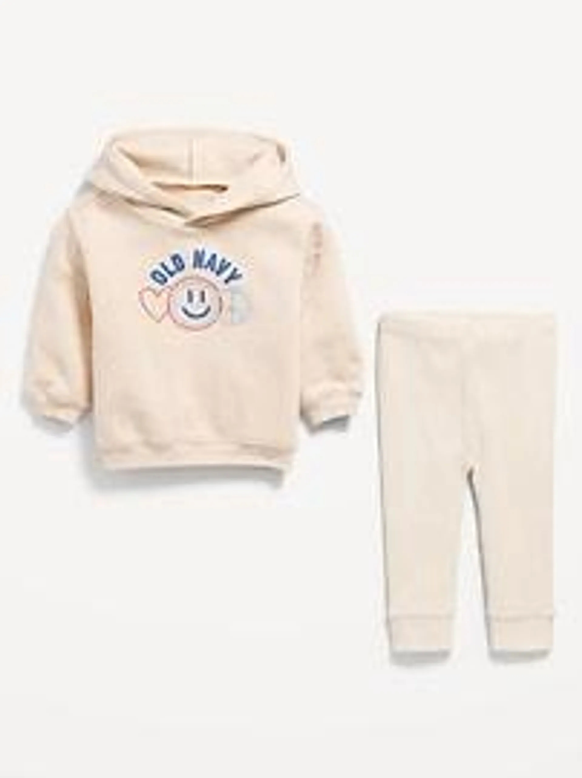 Oversized Logo-Graphic Hoodie and Leggings Set for Baby