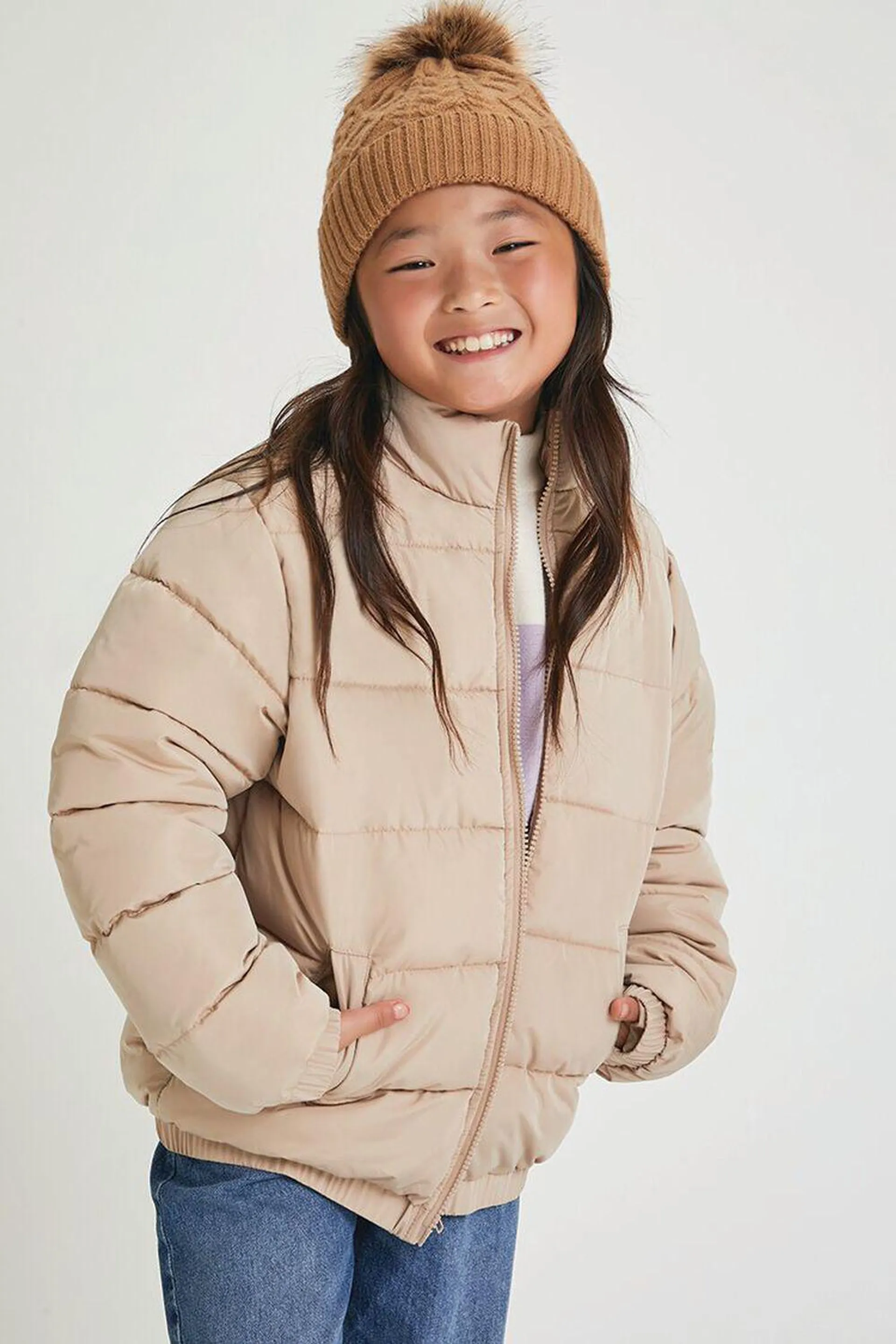 Girls Funnel Neck Puffer Jacket (Kids)