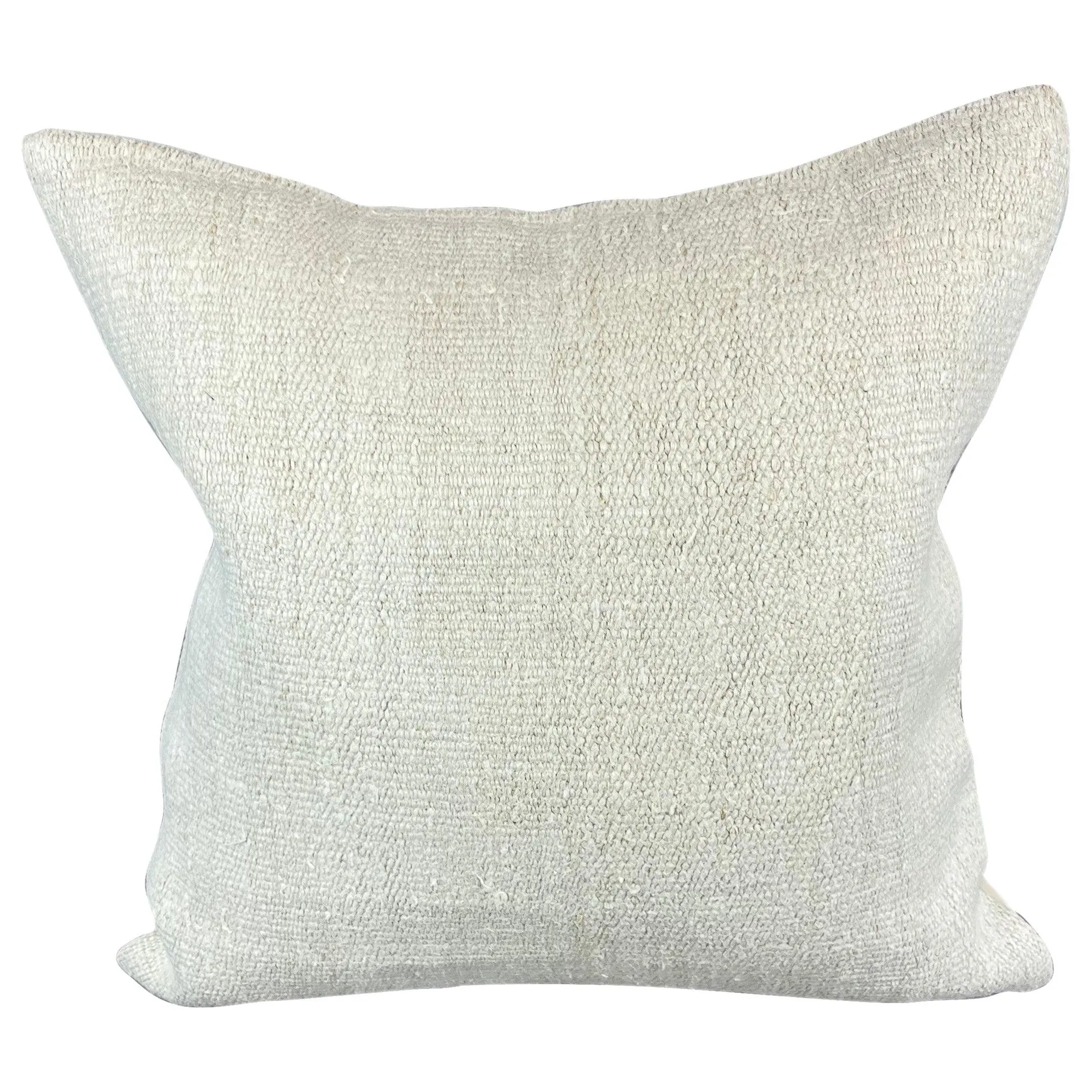 20 x 20 Hemp Turkish Cushion Natural Grayish White Pillow Cushion Cover #6540