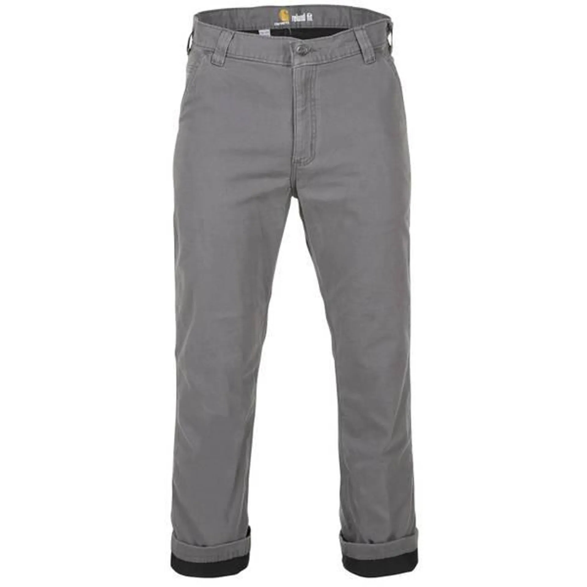 Men's Rugged Flex Relaxed Fit Canvas Flannel-Lined Utility Work Pants