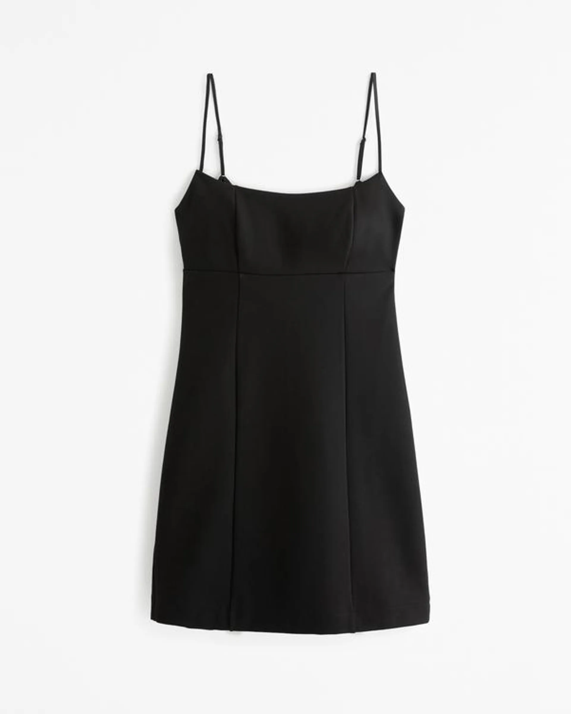 Squareneck Open-Back Mini Dress