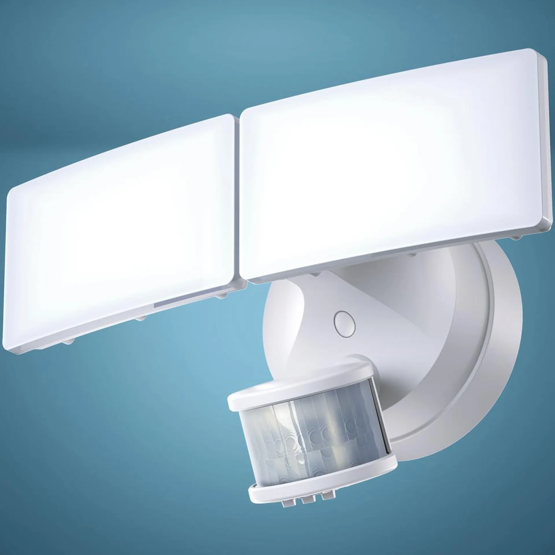 Patriot Lighting® White Integrated LED Dual Head Motion Sensor Outdoor Security Flood Light