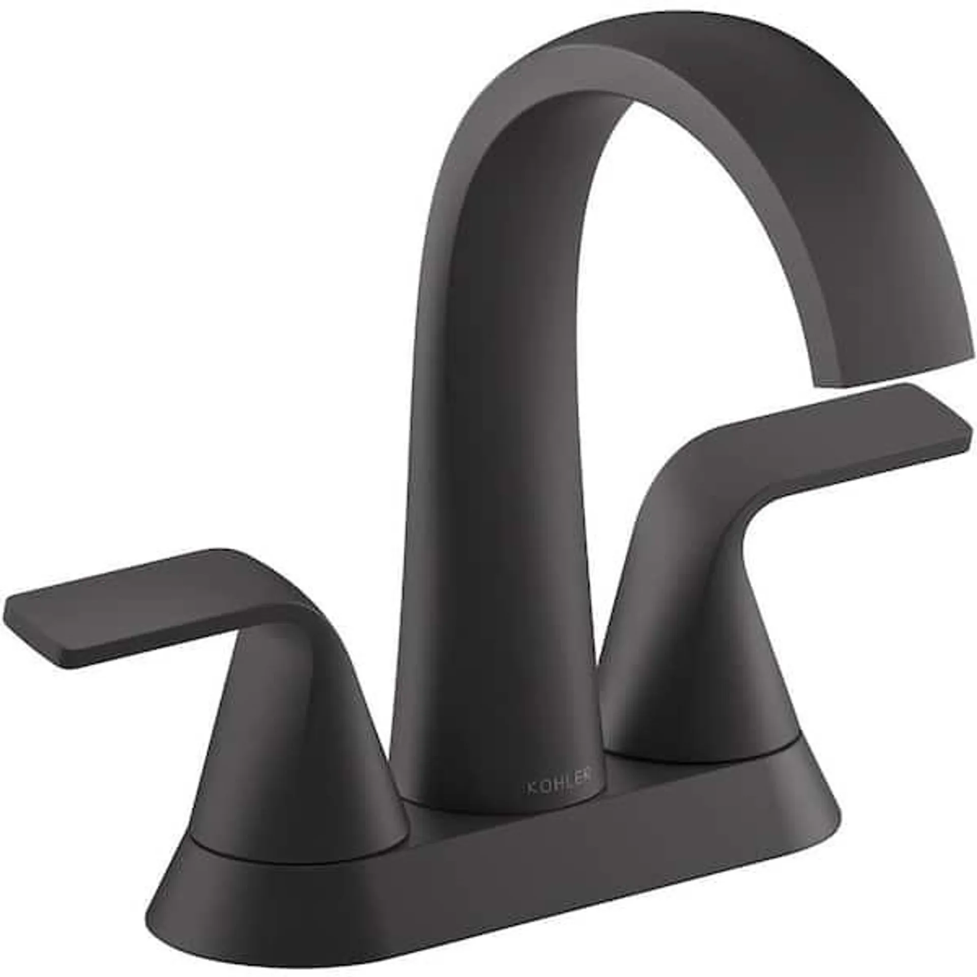 Cursiva 4 in. Centerset Double Handle Bathroom Faucet in Matte Black