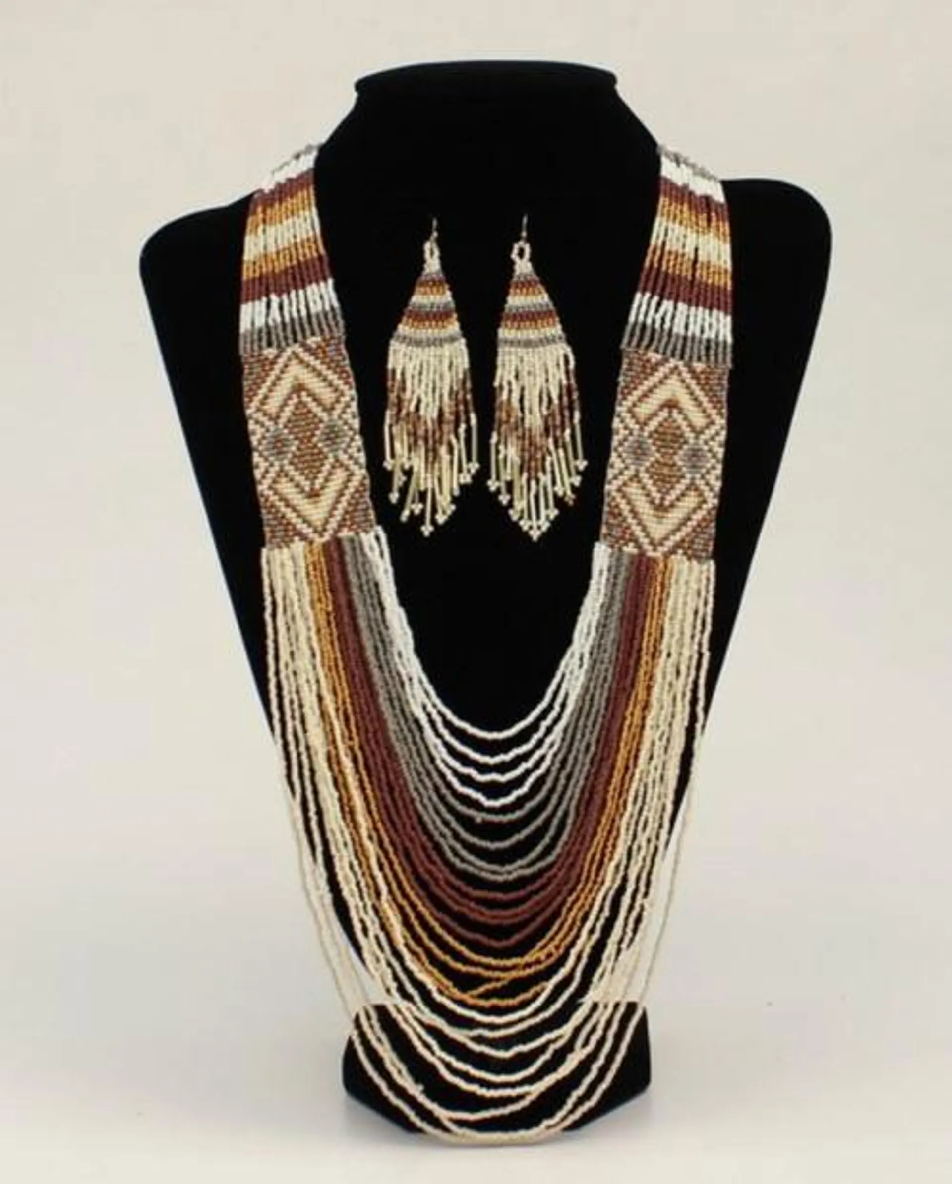 Silver Strike Multi Strand Beaded Jewelry Set