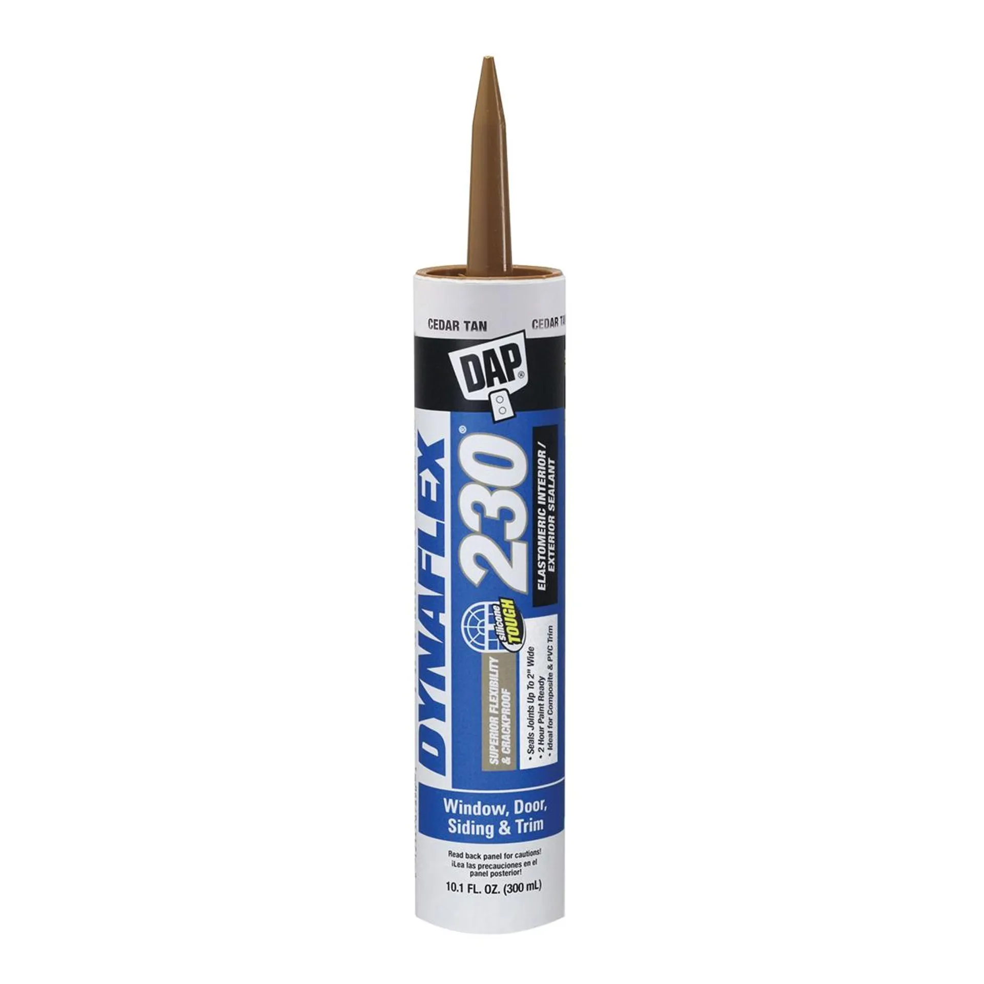 DYNAFLEX 230 Series 18412 Silicone Sealant, Cedar Tan, 1 day Curing, 40 to 100 deg F, 10.1 oz Cartridge