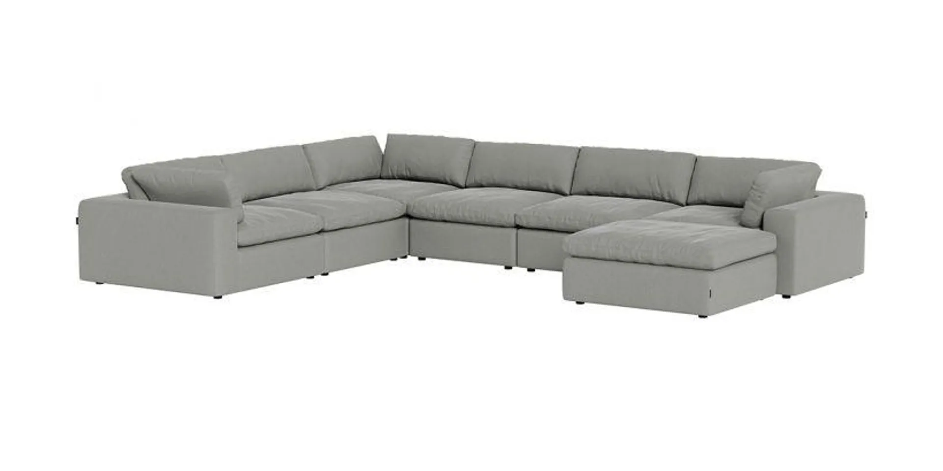 Bloom Extended Sectional Modular Sofa Gray