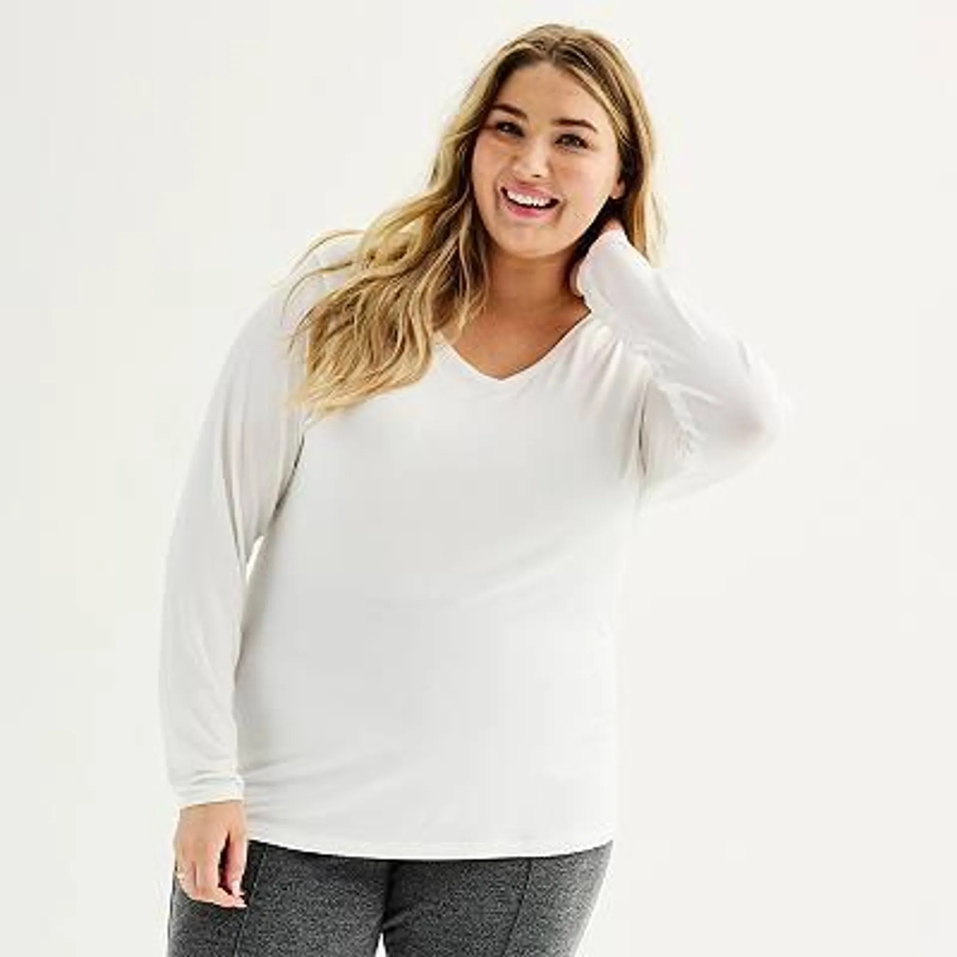 Women's Nine West V-Neck Long Sleeve Tee