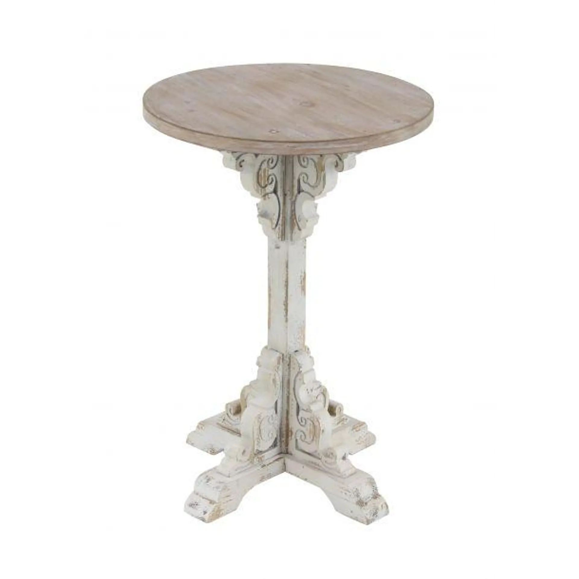 Farmhouse 23" Chinese Fir Accent Table by Marisol + Daisy - Grey