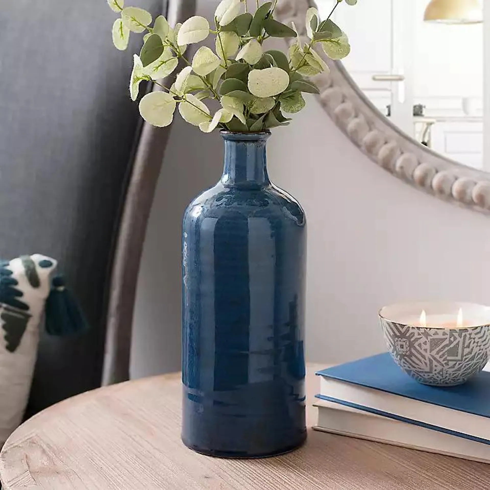 Denim Blue Ceramic Vase