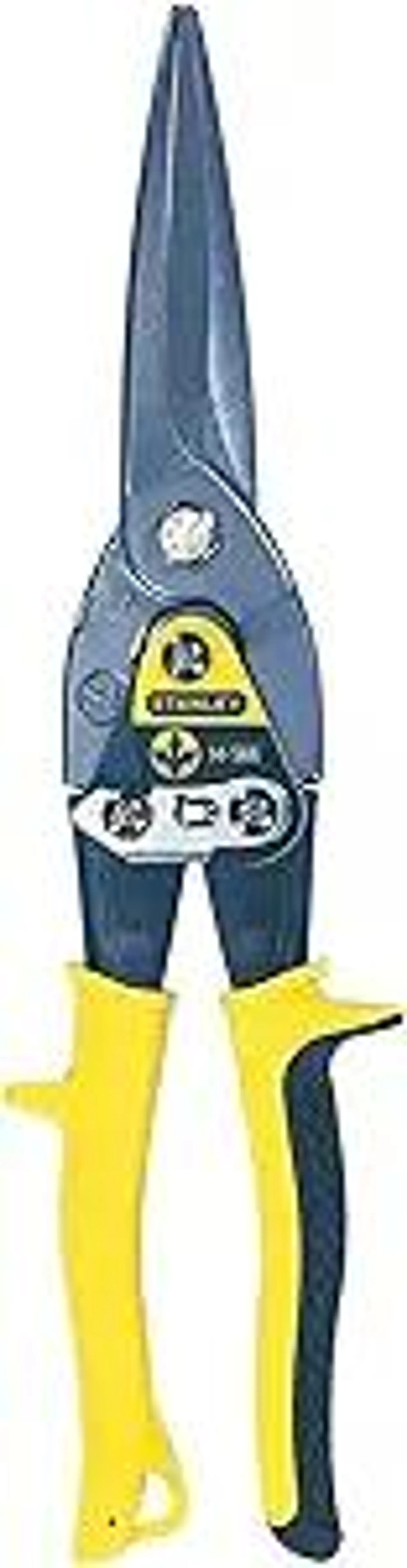 Stanley 2-14-566 Aviation Snips MaxSteel Straight, Black/Yellow