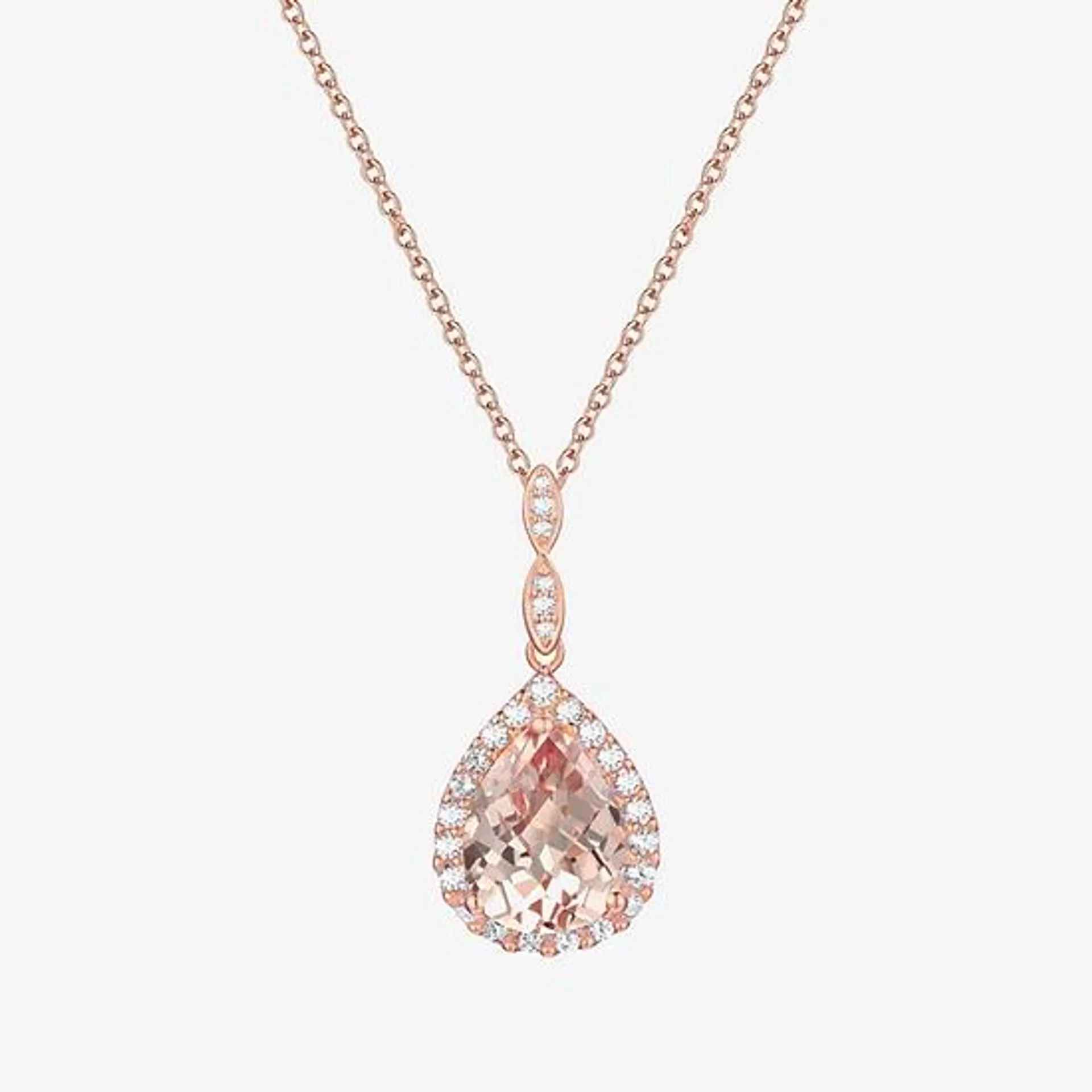 Yes, Please! Womens Lab Created Pink Sapphire 14K Rose Gold Over Silver Sterling Silver Pear Pendant