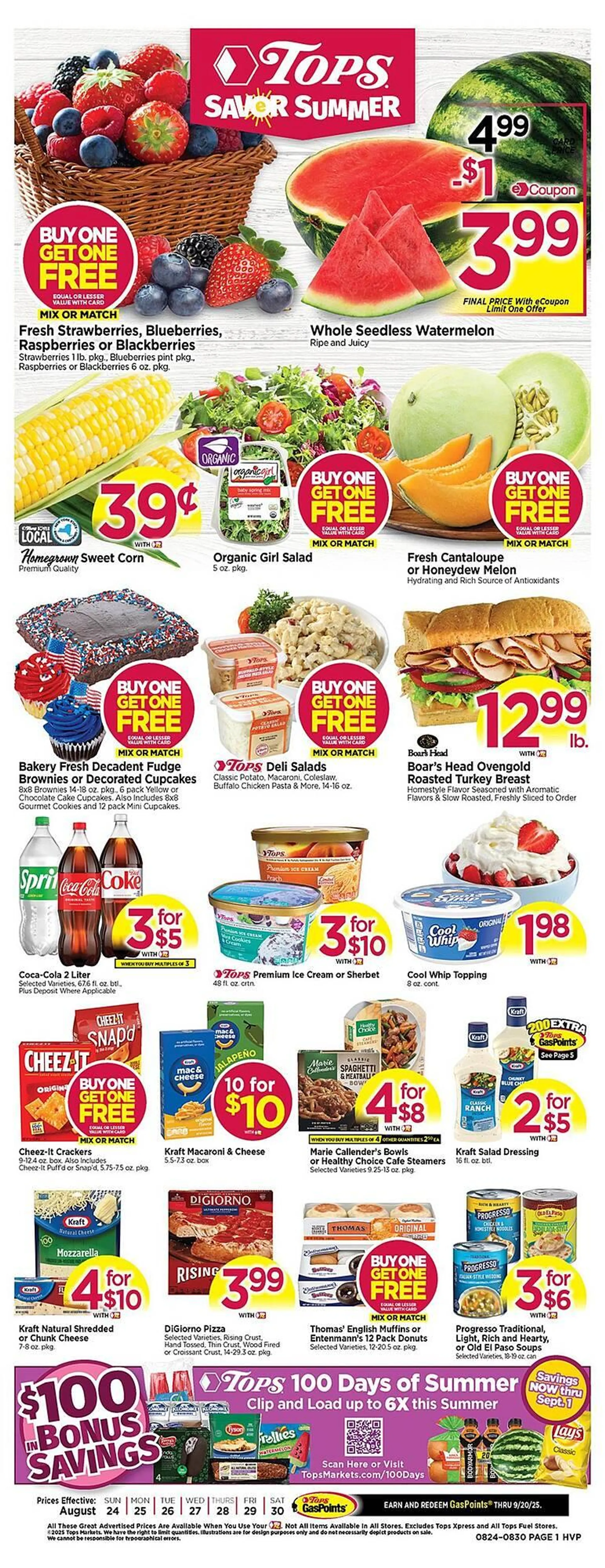 Weekly ad Tops Weekly Ad from August 24 to August 30 2025 - Page 1