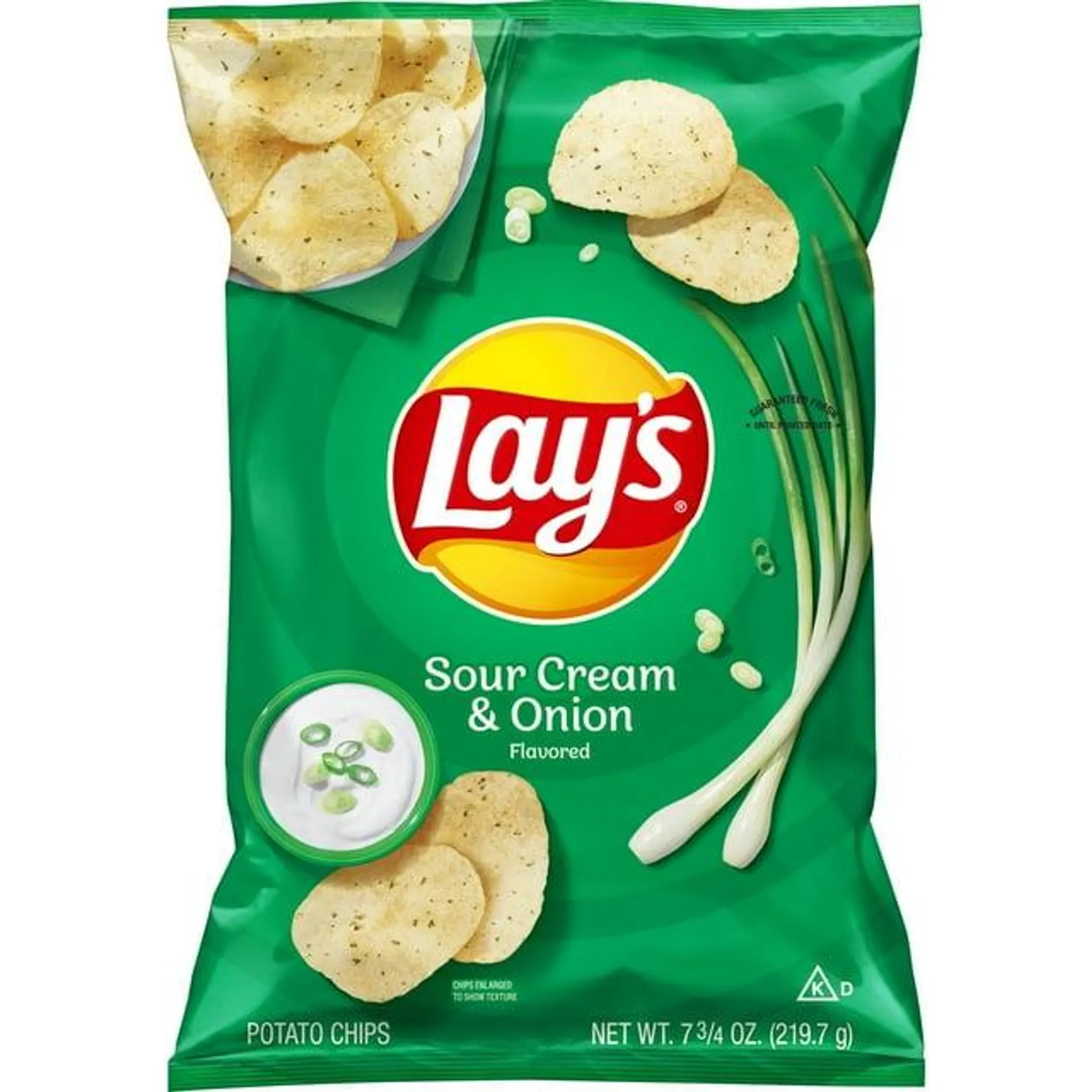 Lay's Sour Cream & Onion Flavor Potato Chips, 7.75 oz Bag