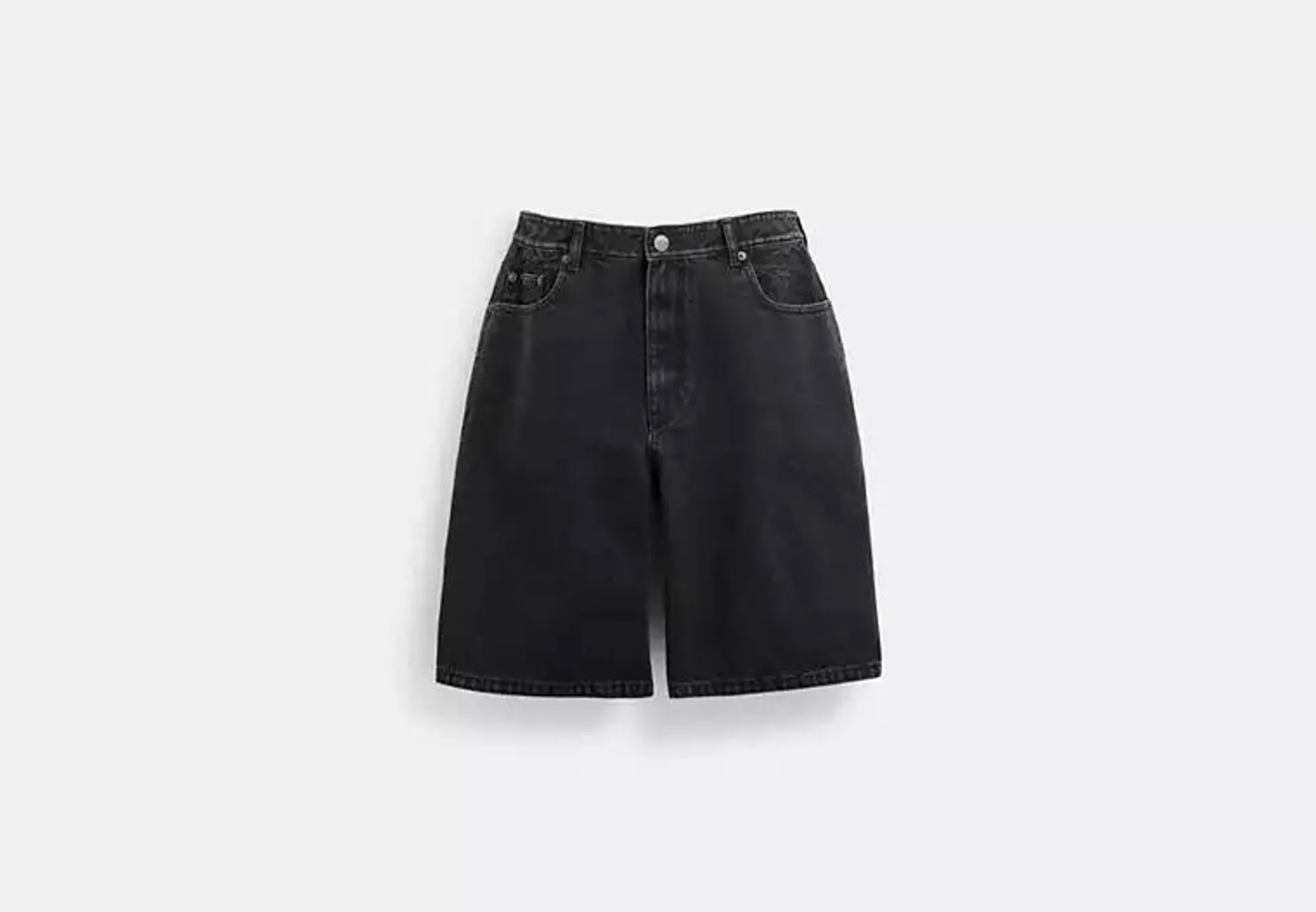 Black Denim Shorts In Organic Cotton