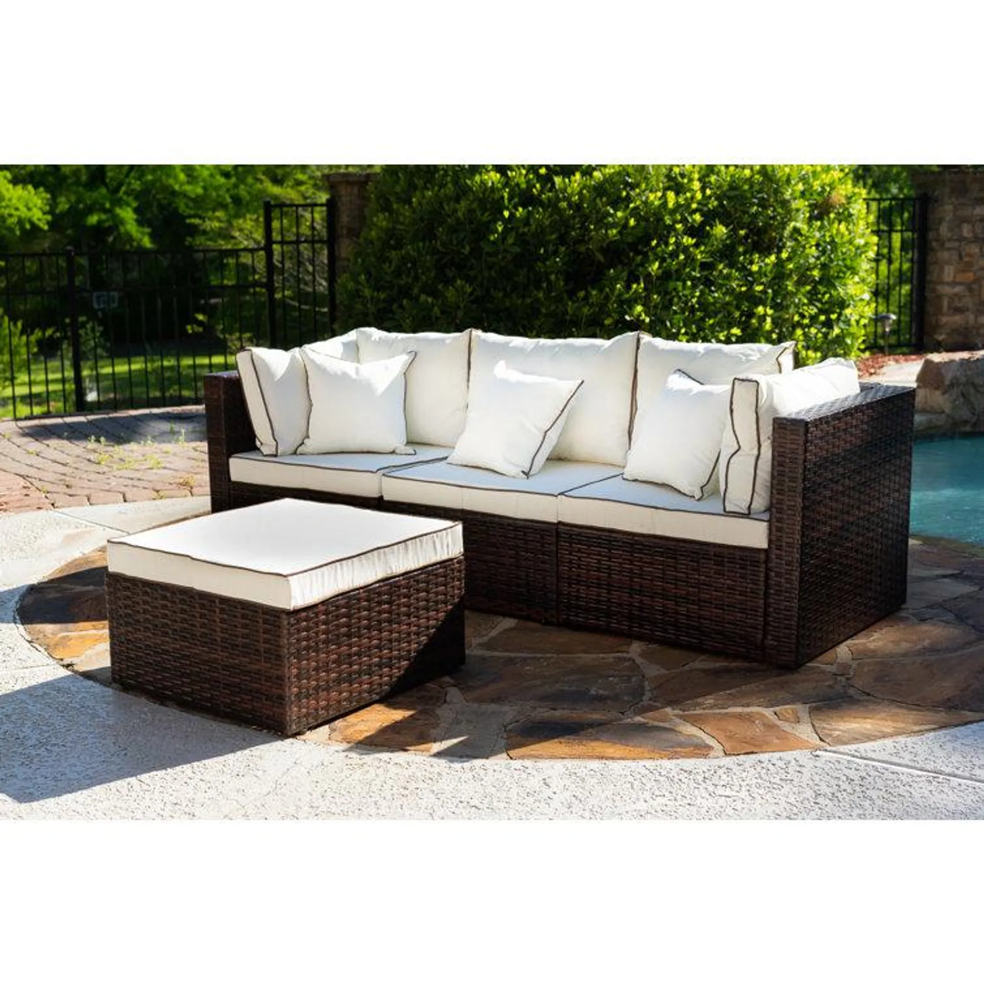 Burruss 84.5'' Wide Outdoor Reversible Patio Sectional with Cushions