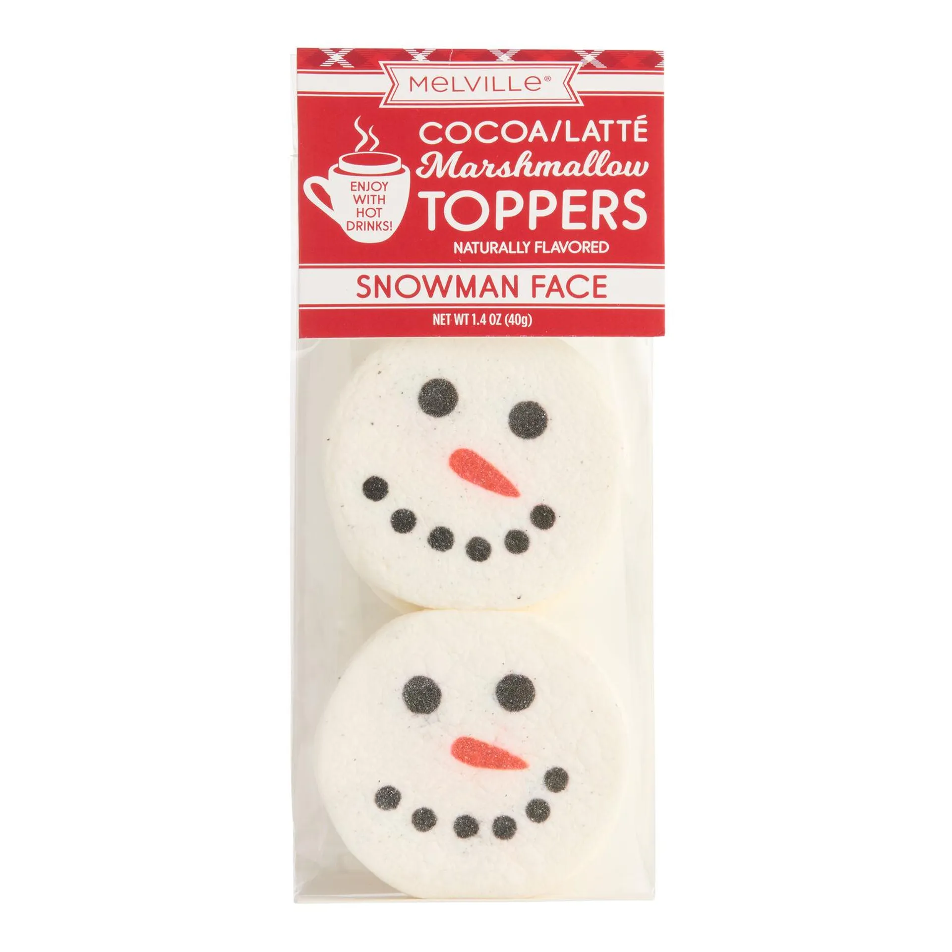 Melville Marshmallow Snowman Drink Toppers 4 Pack