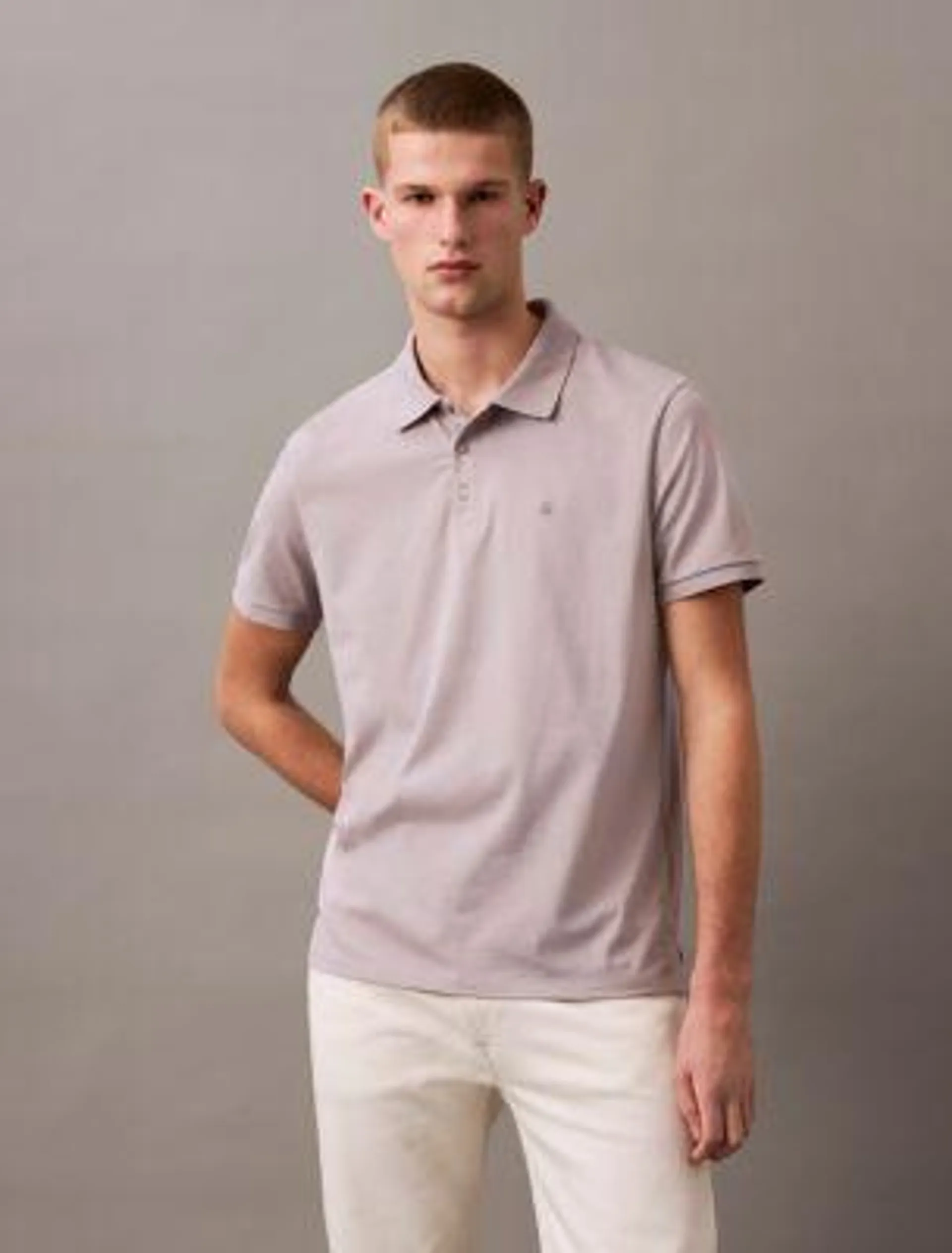 Smooth Cotton Monogram Logo Polo Shirt