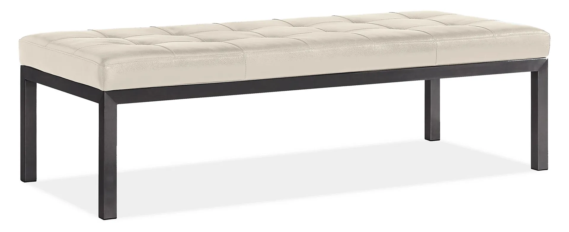 Ravella 56w 24d 16h Bench in Laino Bone Leather with Natural Steel Base