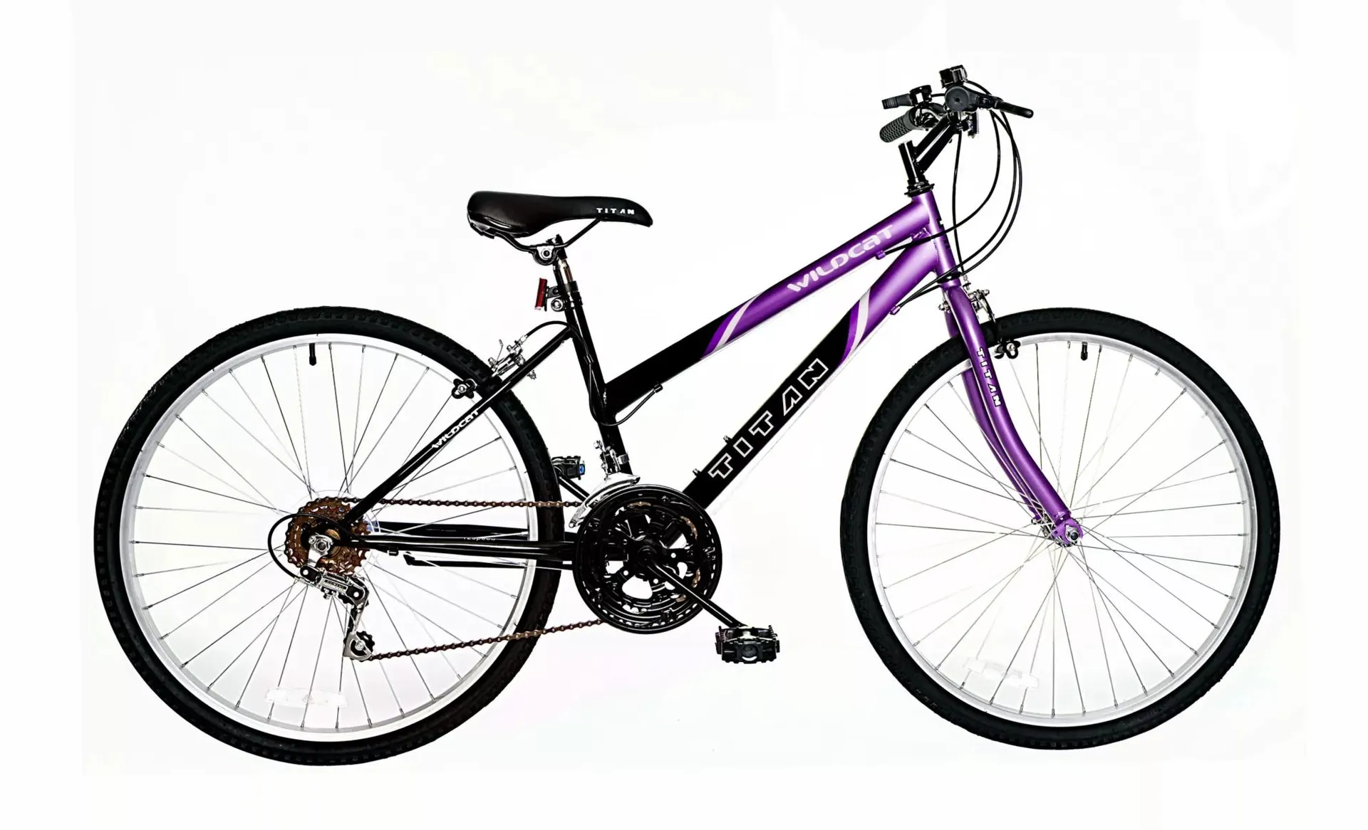 Titan Wildcat Hardtail Women's 26" 18-Speed Mountain Bicycle - Purple/Black