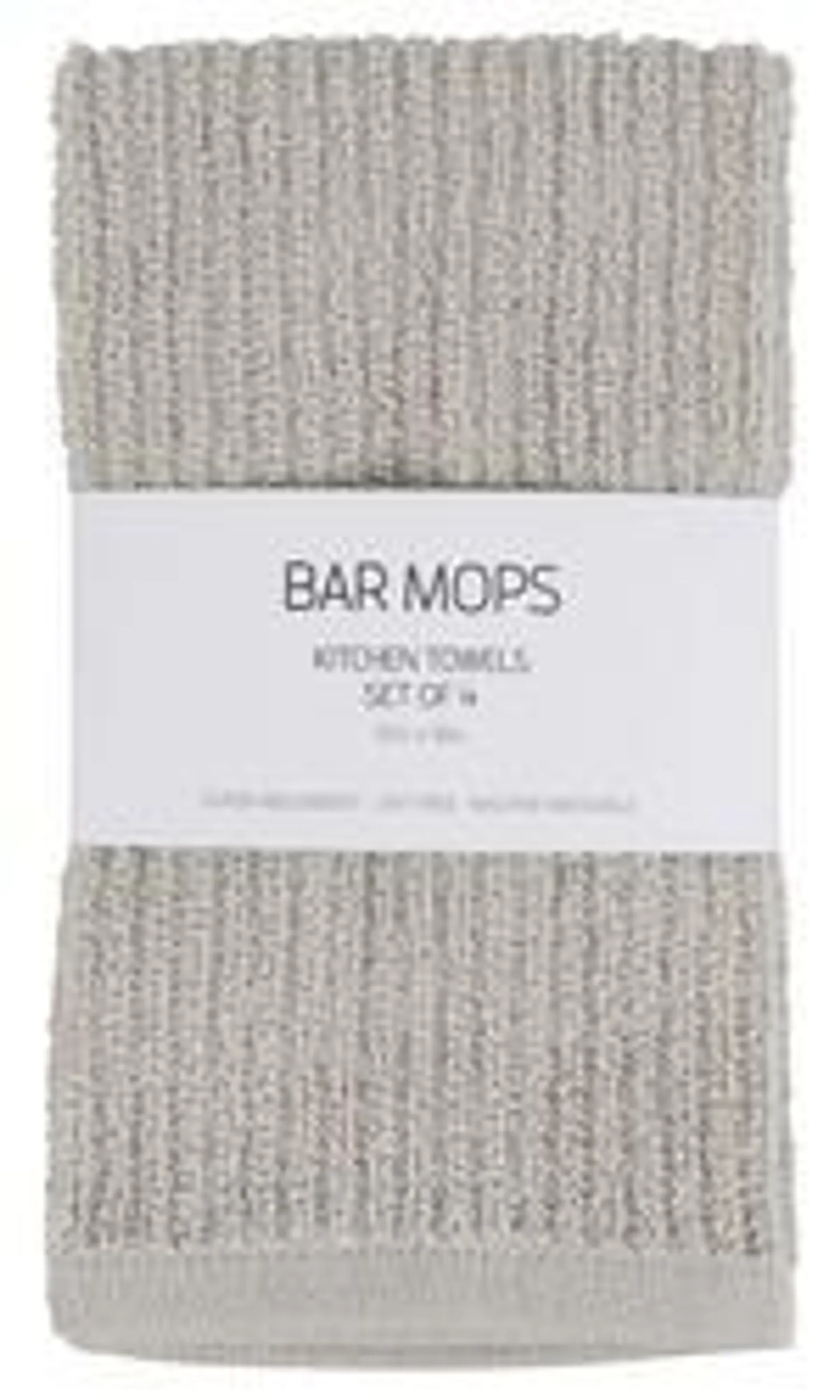 Set of 4 Bar Mop Kitchen Towel - Gray