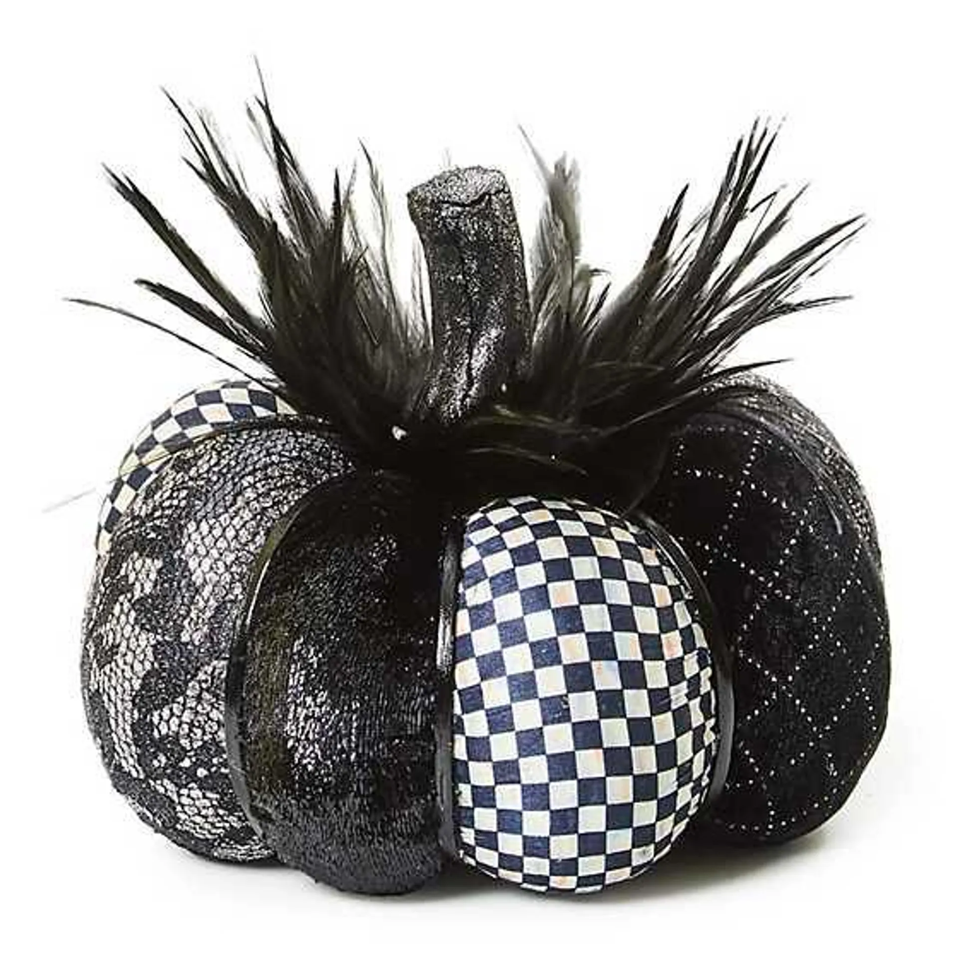 Haunted House Small Black Feather Pumpkin