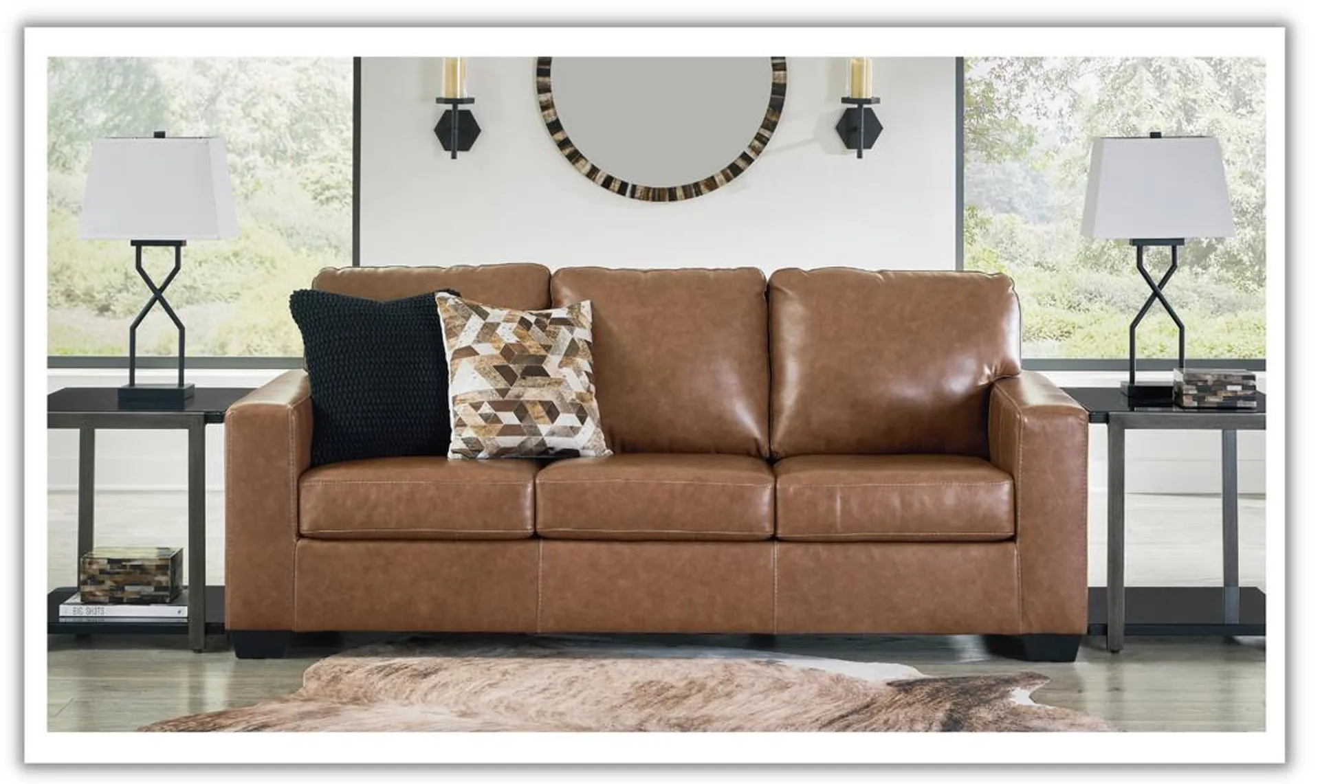 Bolsena 3-Seater Stationary Leather Sofa