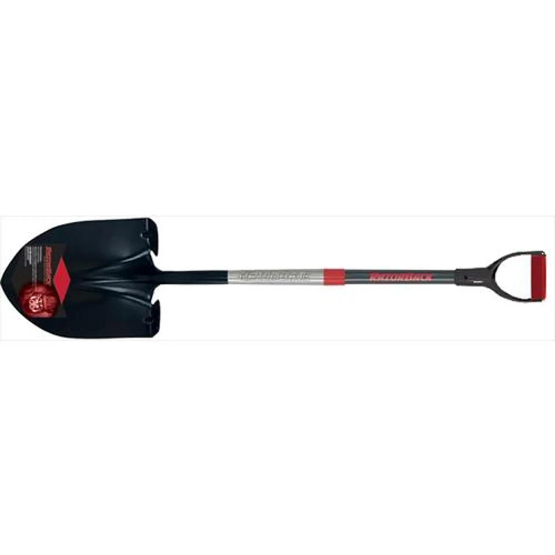Razor-Back Round Point Shovel, SuperSocket W/ PowerStep, W/ Fiberglass Handle and Cushion D-Grip