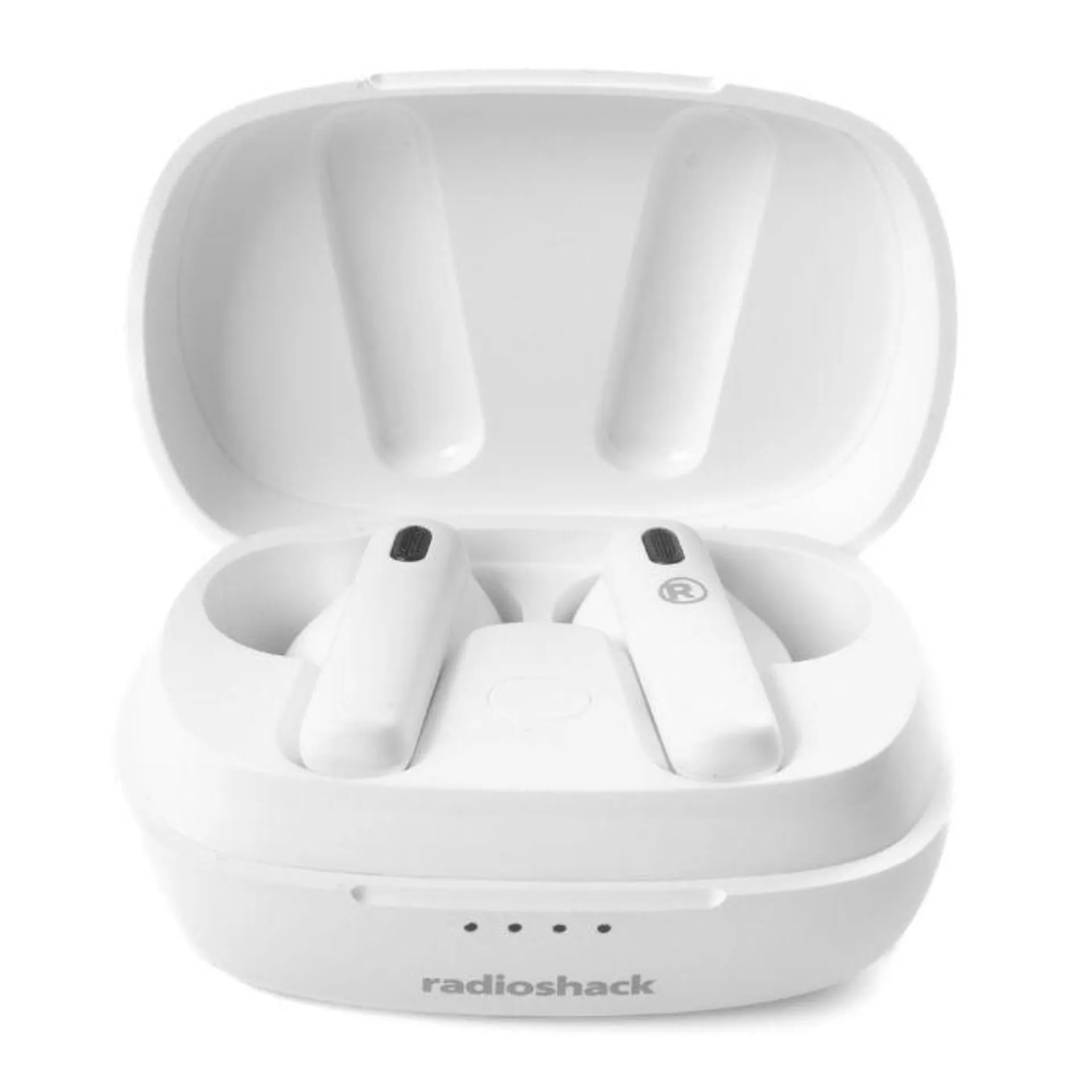 Radioshack True Wireless Headphones 400MAH Active Noise Cancelling IPX5 White 3304381