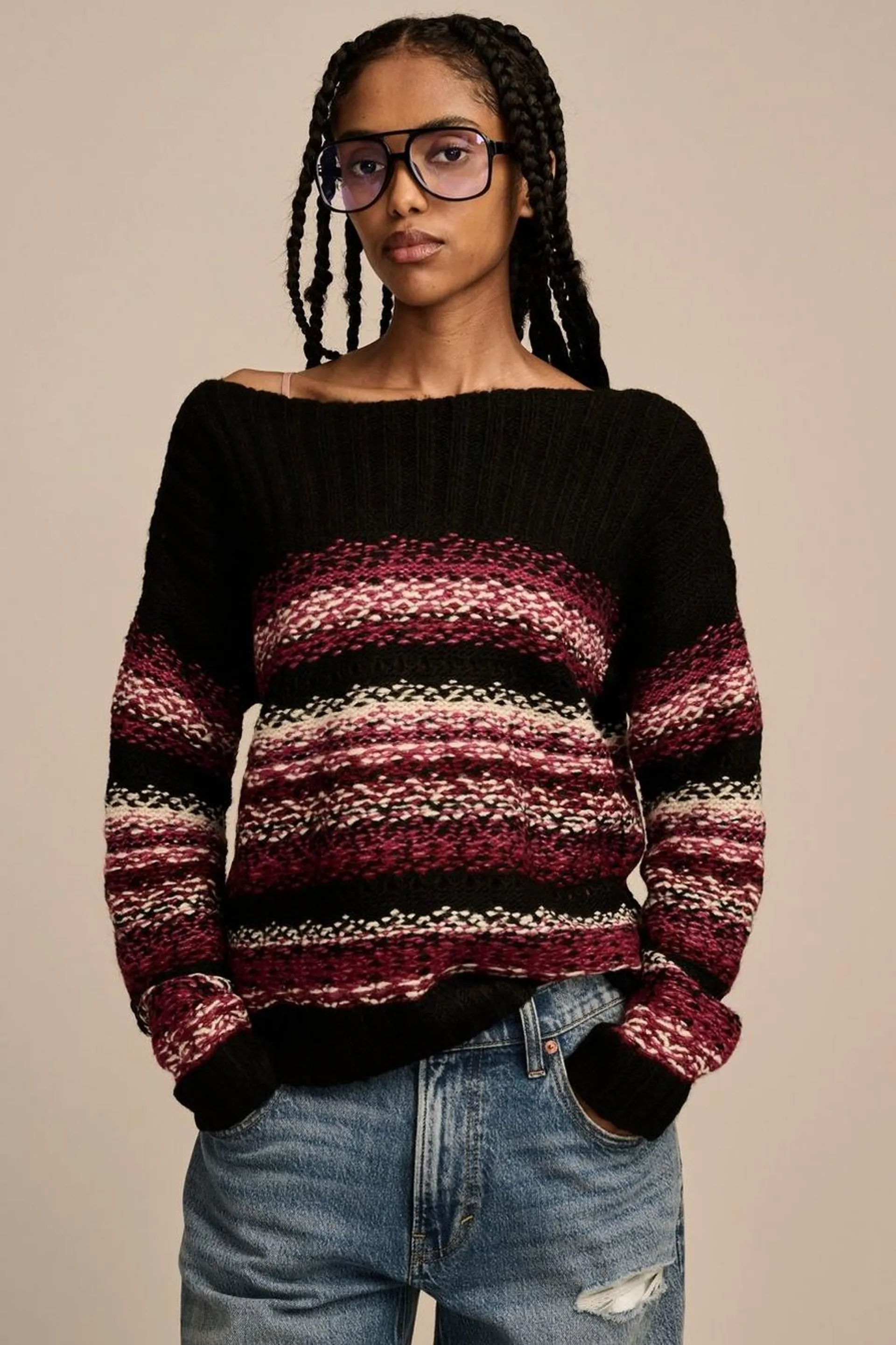 cloudsoft fairisle boatneck sweater