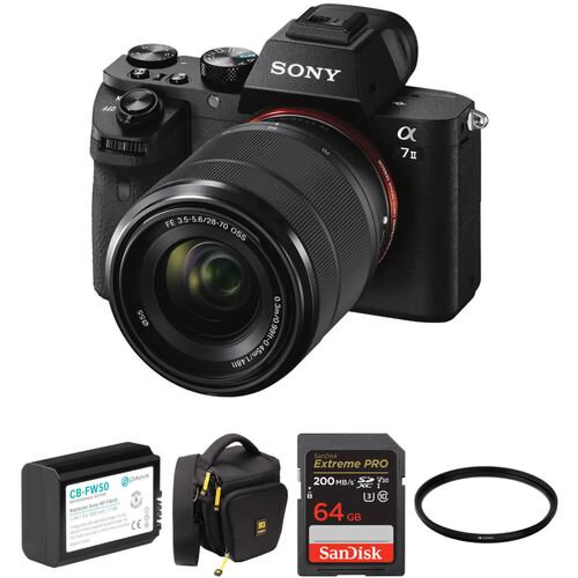 Sony a7 II Mirrorless Camera with 28-70mm Lens and Accessories Kit