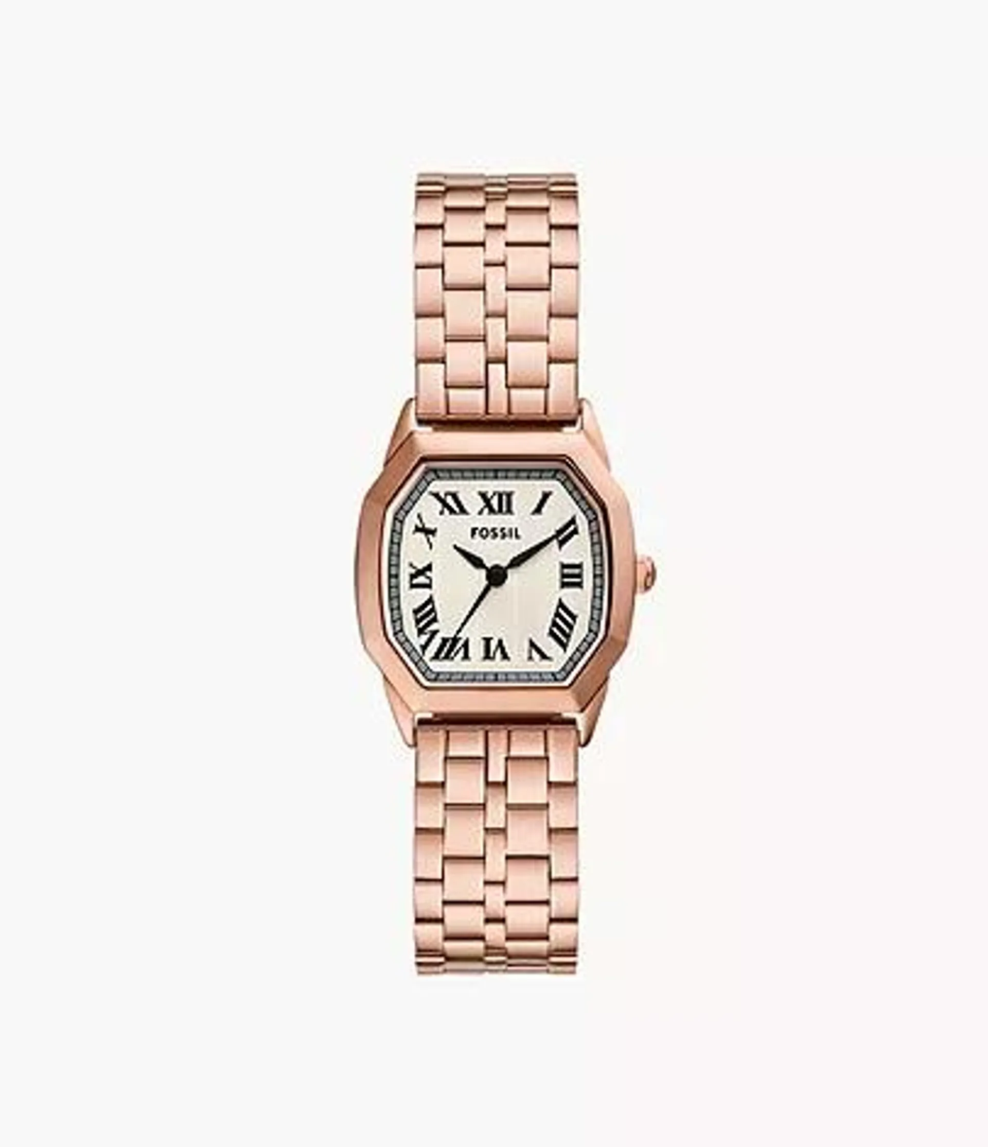 Harlow Three-Hand Rose Gold-Tone Stainless Steel Watch