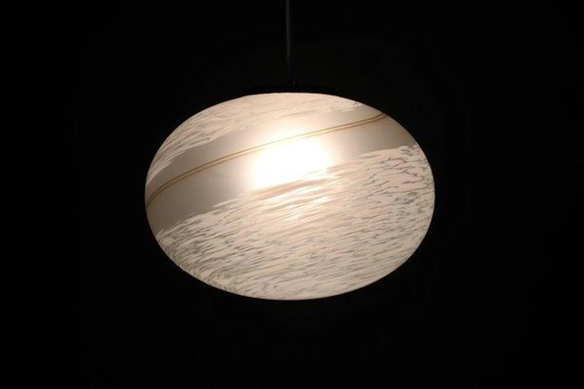 Handmade Glass Pendant Light, Italy, 1980s