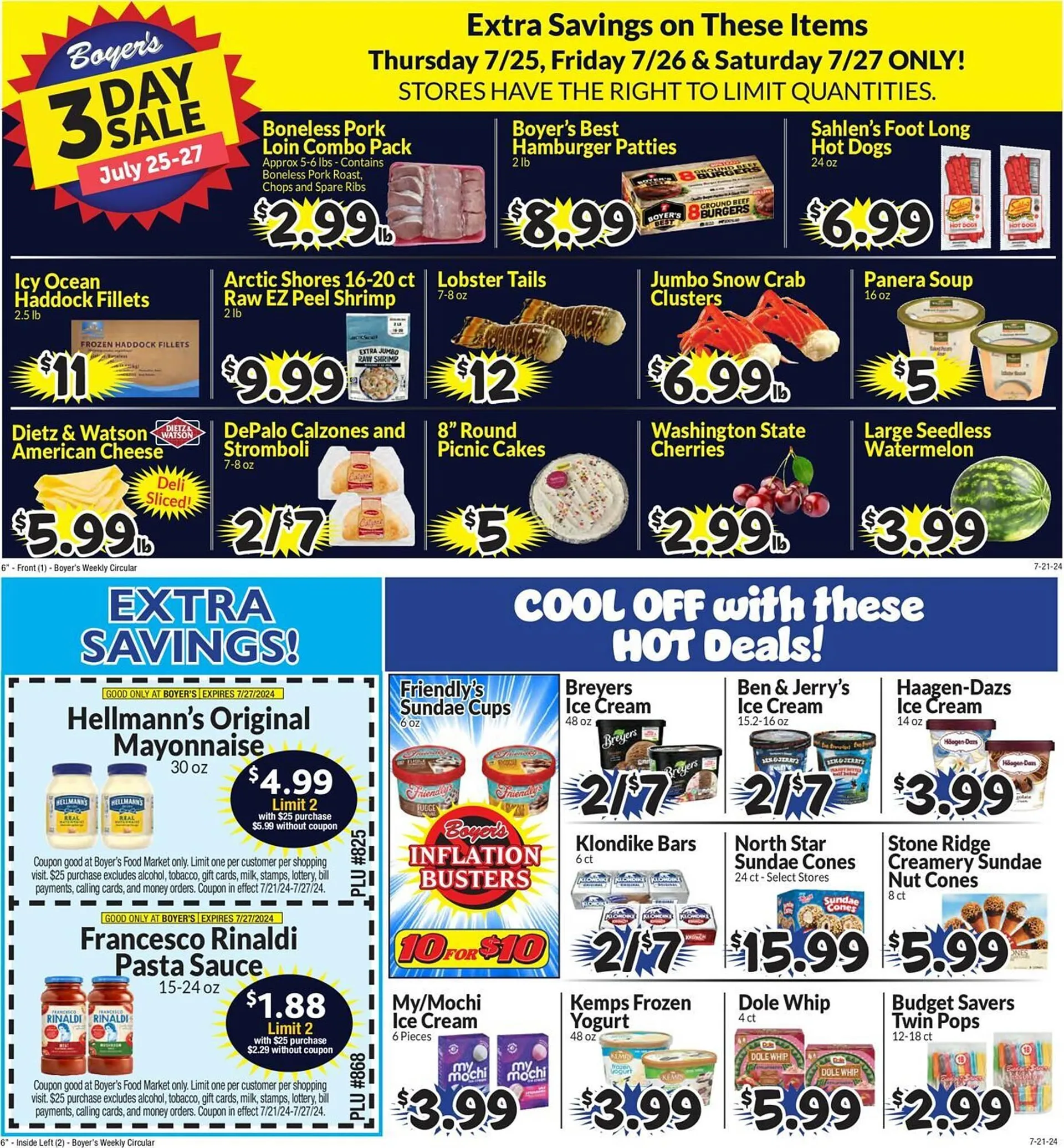 Weekly ad Boyer's Food Markets Weekly Ad from July 21 to July 27 2024 - Page 1