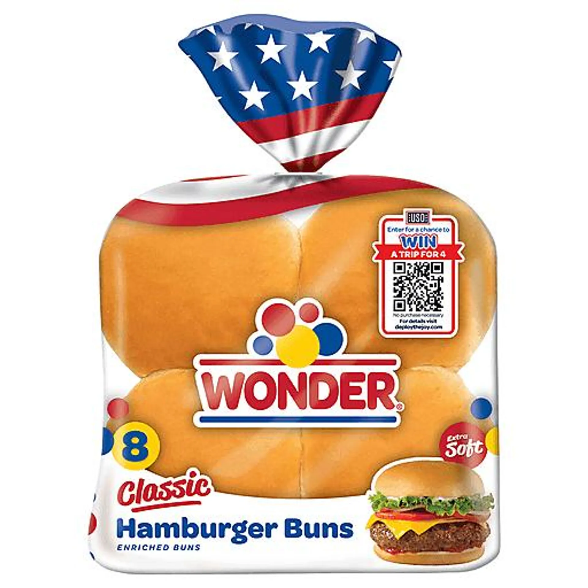 Wonder Hamburger Buns, Classic, Extra Soft 8 Ea