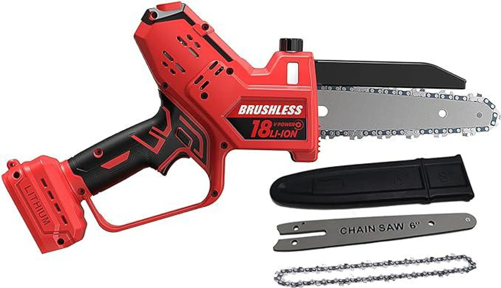 Mini Chainsaw for Milwaukee M18 Battery, Auto-Oiler, 8-Inch and 6-Inch 2-IN-1 Brushless Cordless Pruning Chainsaw, Battery Powered Mini Chainsaw for Wood Cutting, Tree Trimming (only tool)