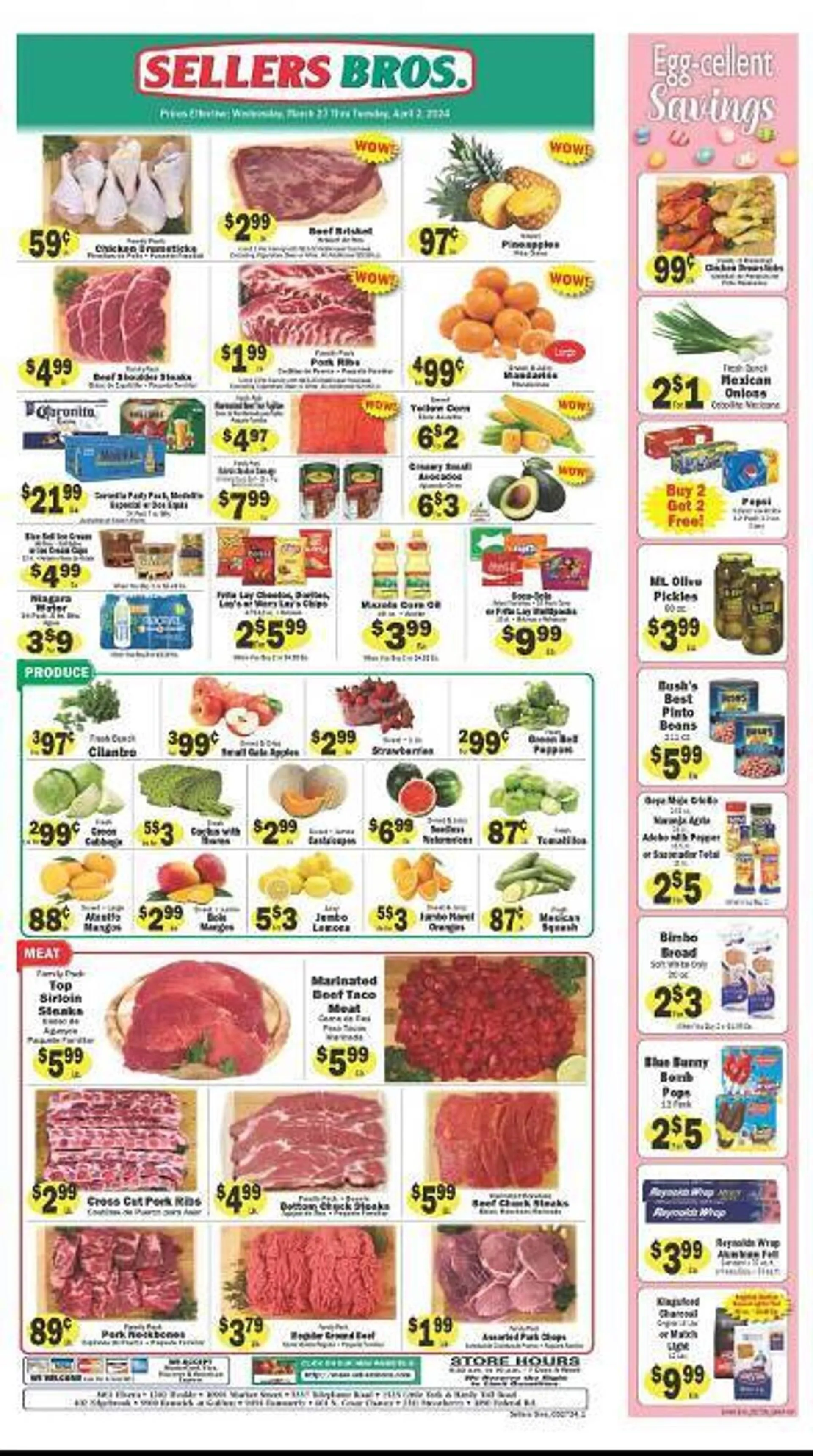Weekly ad Sellers Bros Weekly Ad from March 27 to April 2 2024 - Page 1