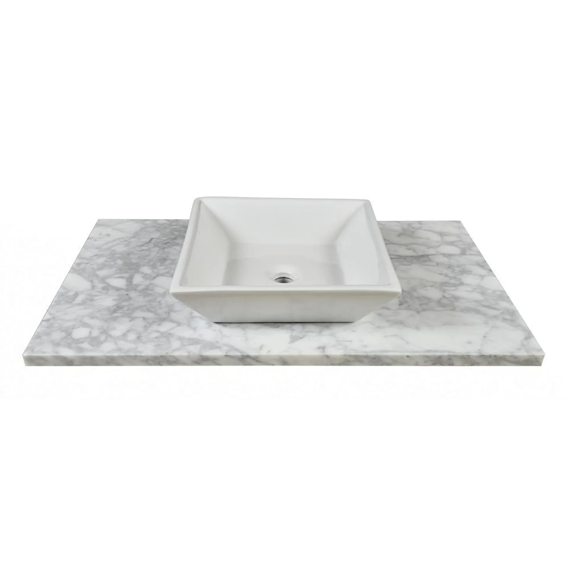 Tuscany® 37"W x 22"D Carrara Marble Vanity Top with Vessel Cutout