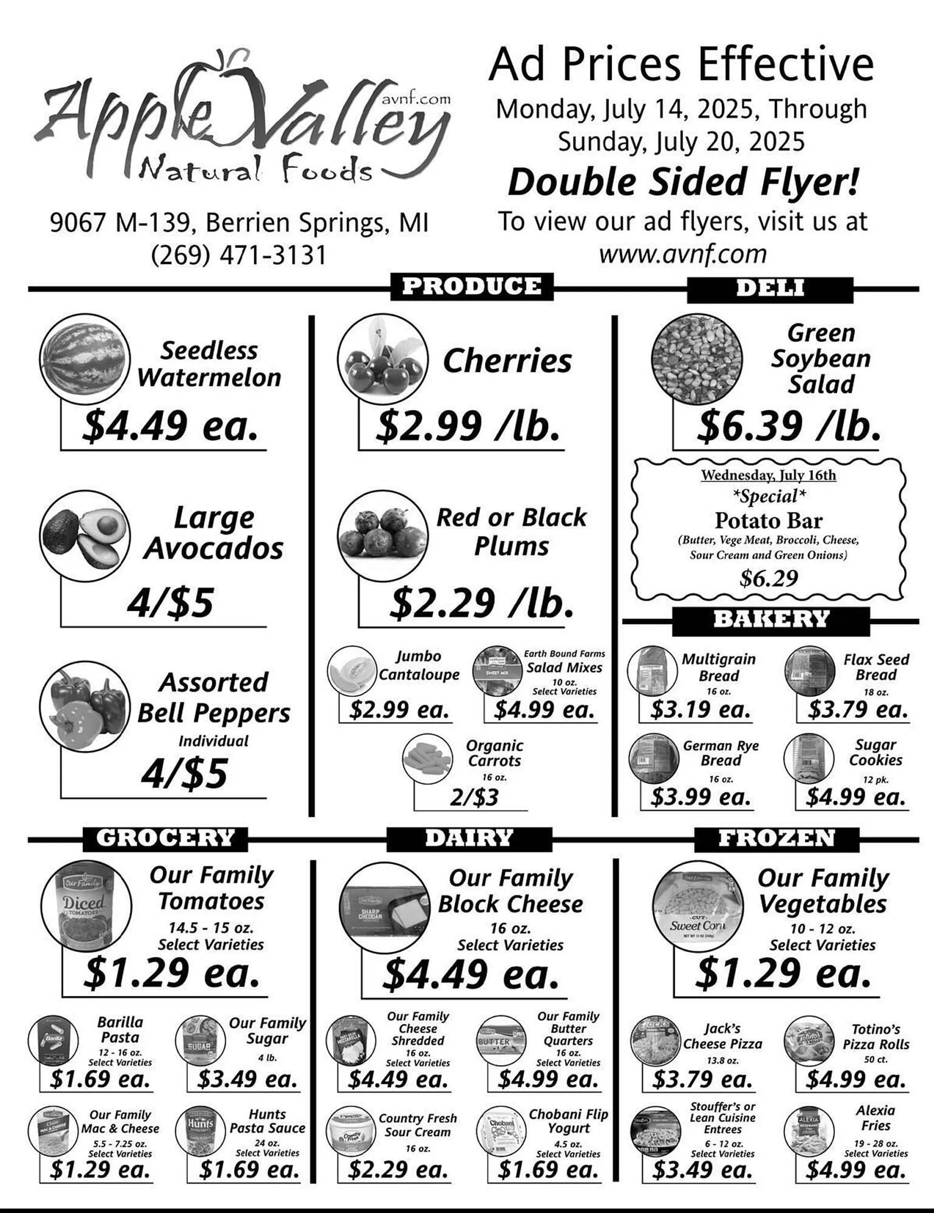 Weekly ad Apple Valley Natural Foods Weekly Ad from July 14 to July 20 2025 - Page 1
